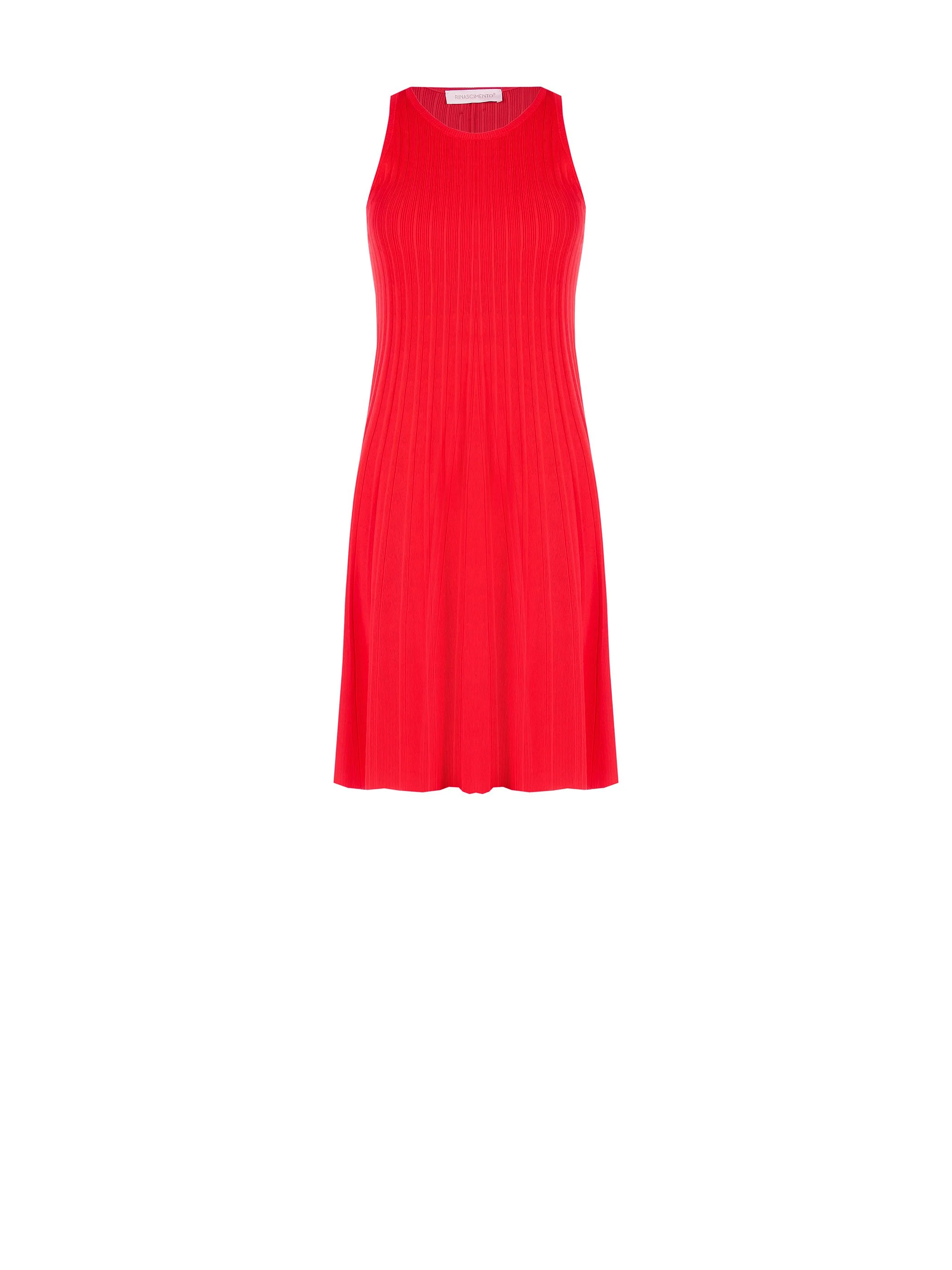 Abito in maglia plissé rosso fragola - Image 5