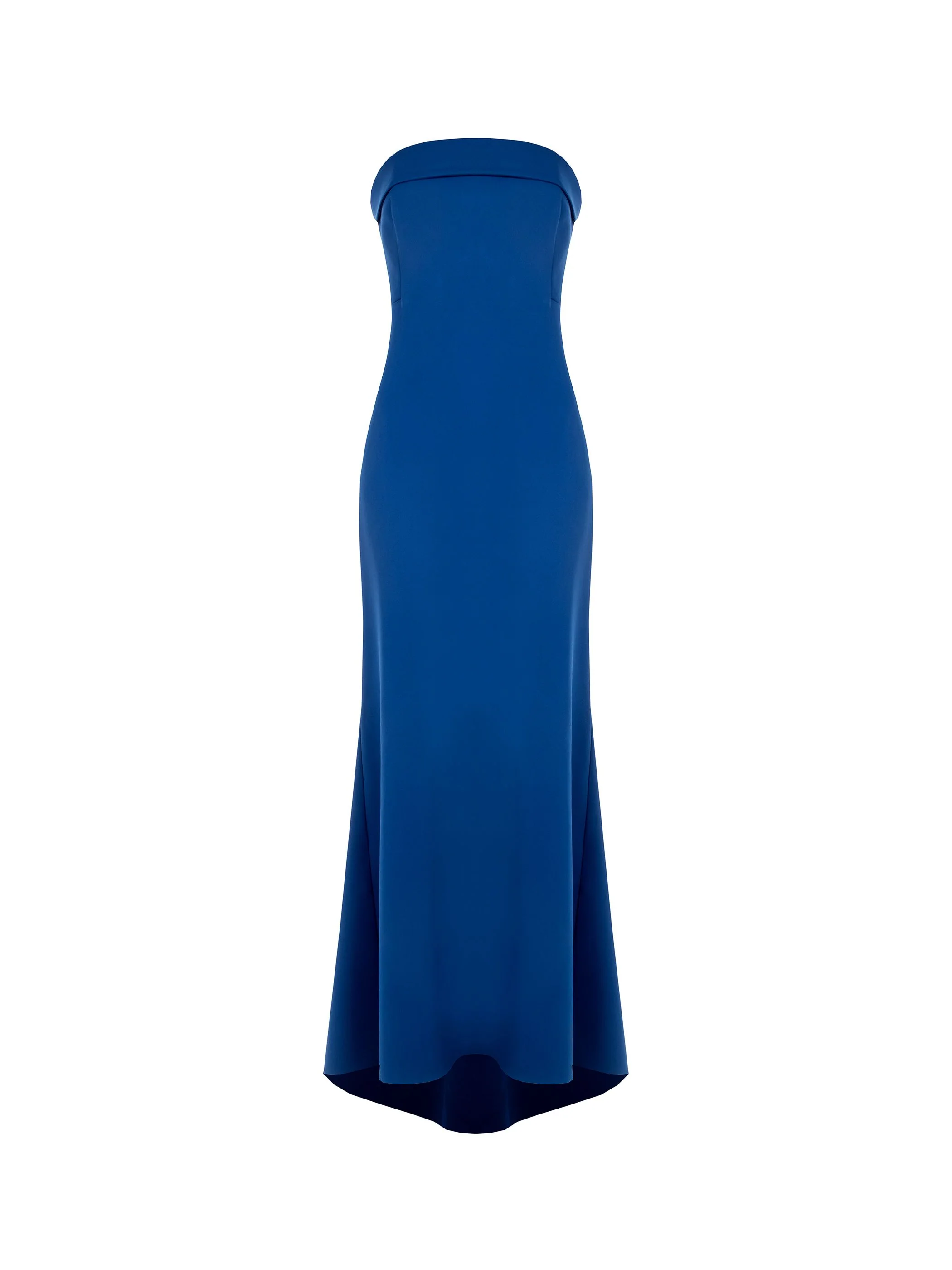 Abito lungo blu brillante con scollo a fascia - Image 5