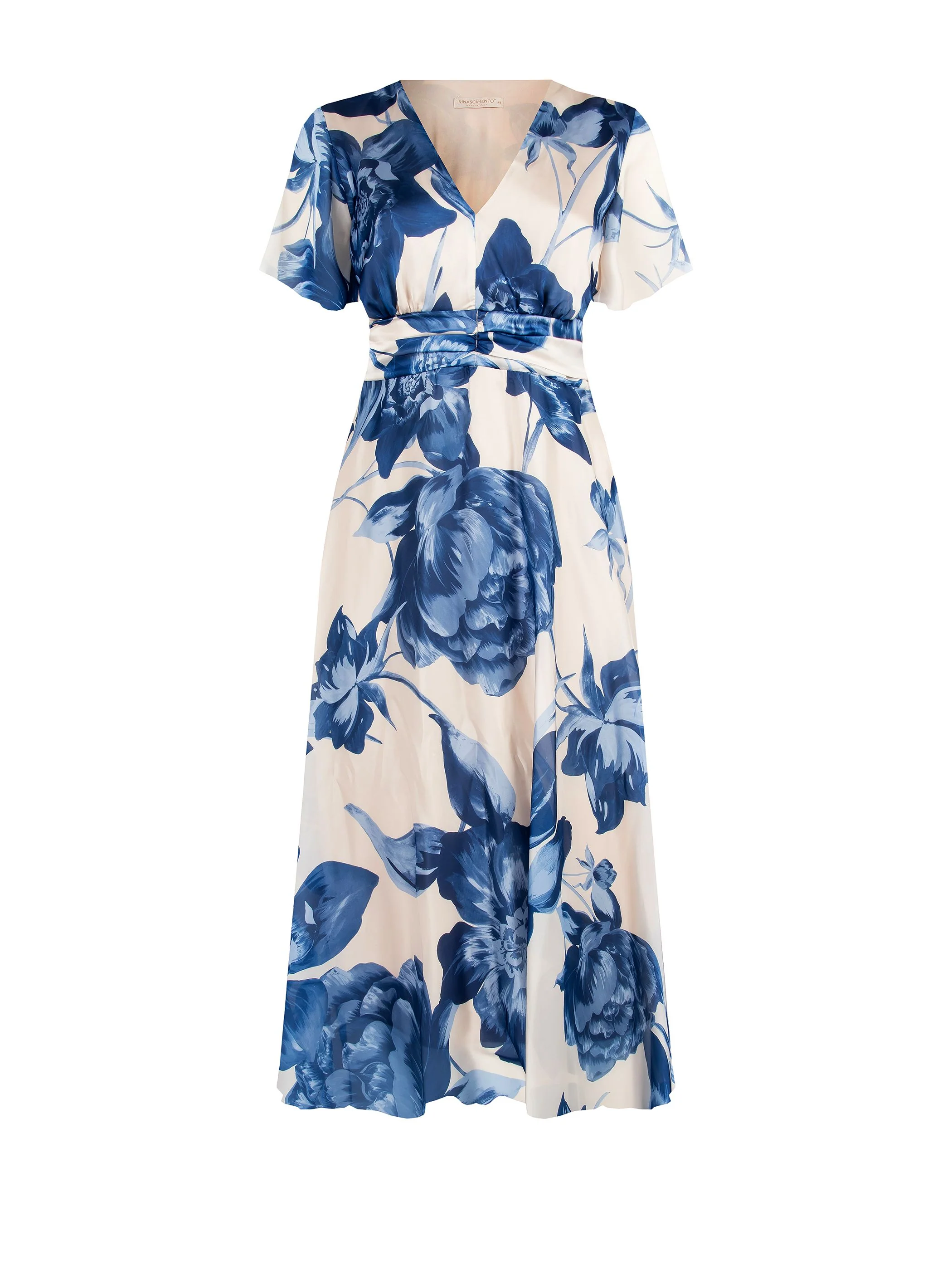Abito lungo Curvy blu brillante con stampa floreale - Image 5