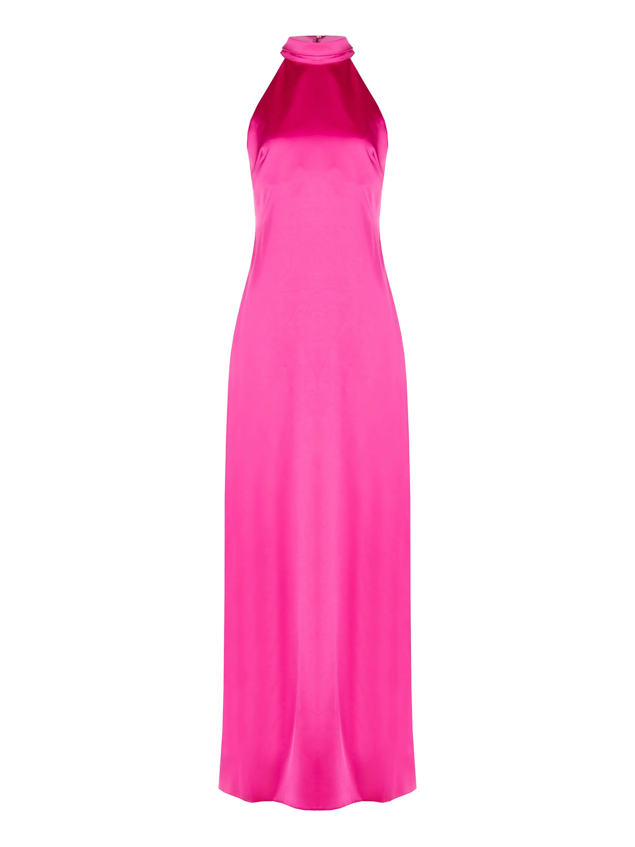 Abito lungo fuxia con scollo all'americana - Image 6