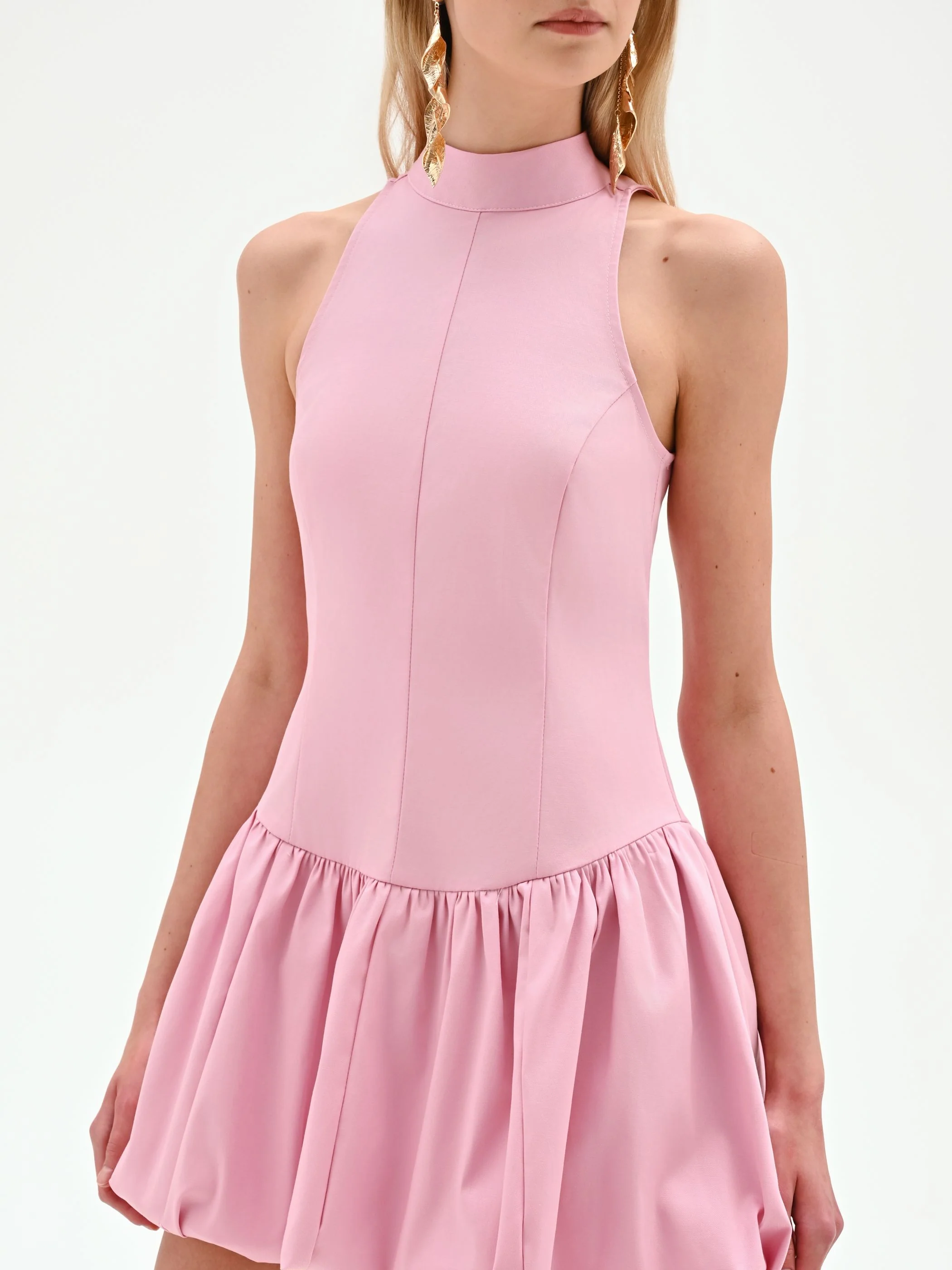 Abito rosa con gonna a palloncino - Image 2