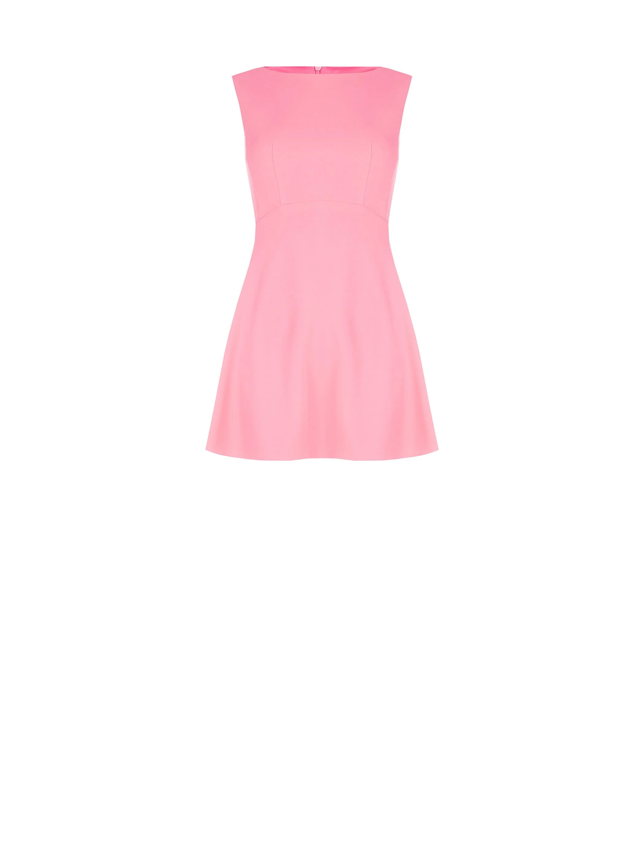 Abito smanicato rosa con gonna svasata - Image 5