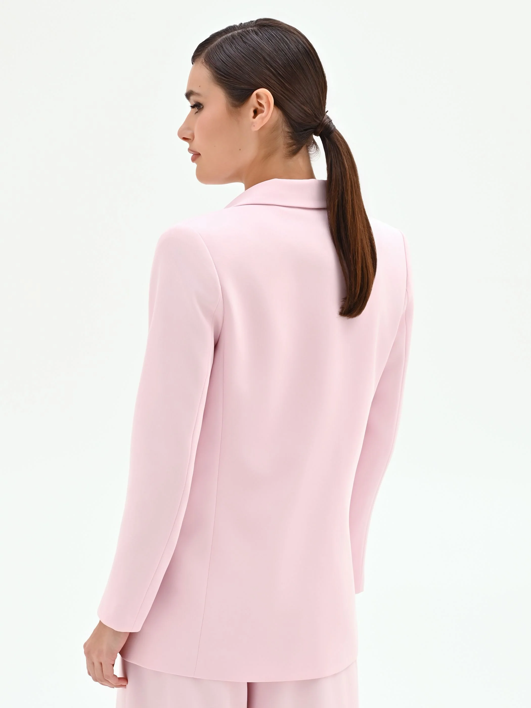 Blazer monopetto rosa pastello in cadi - Image 3