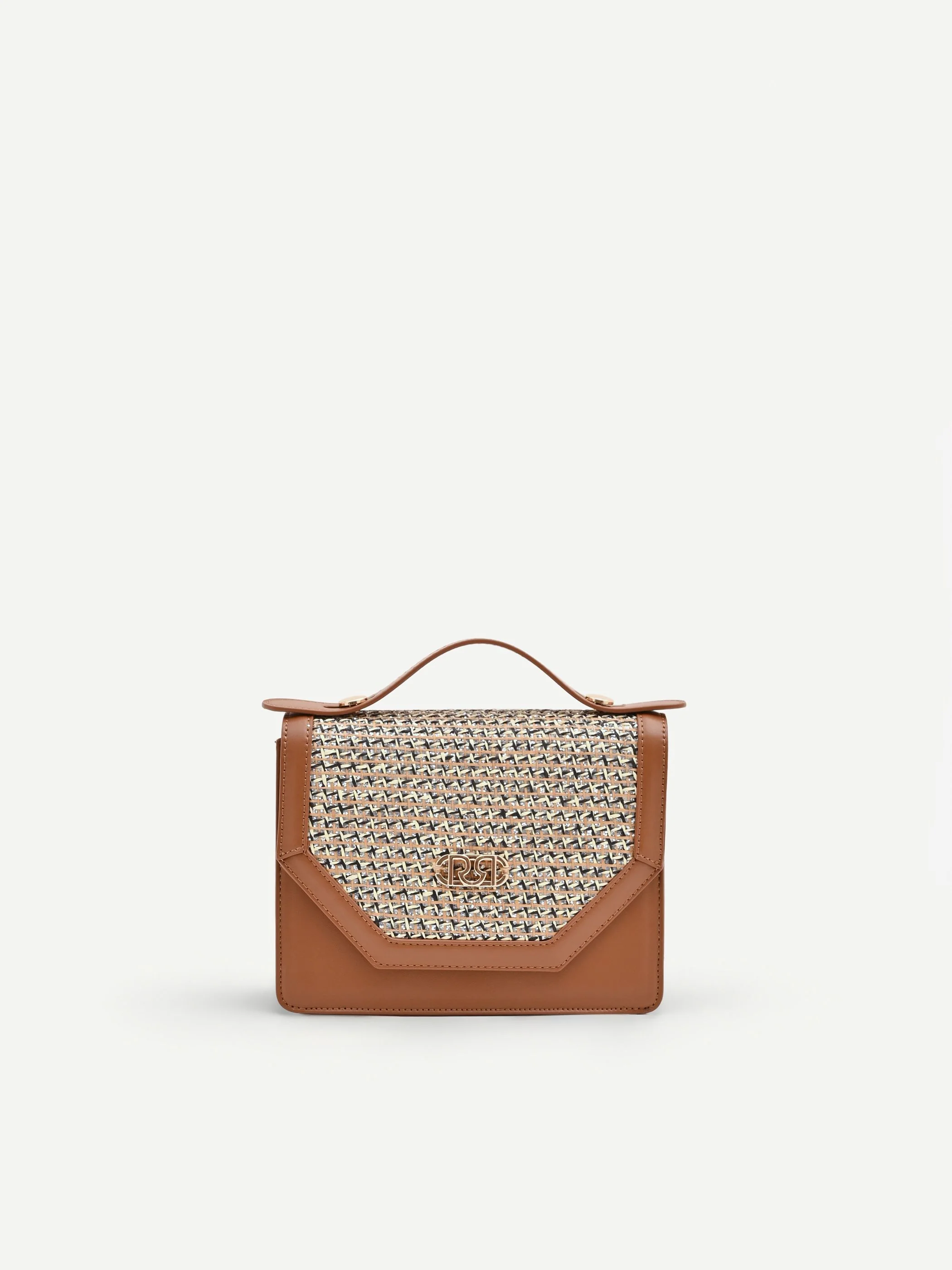 Borsa pochette cuoio con inserto intrecciato - Image 5
