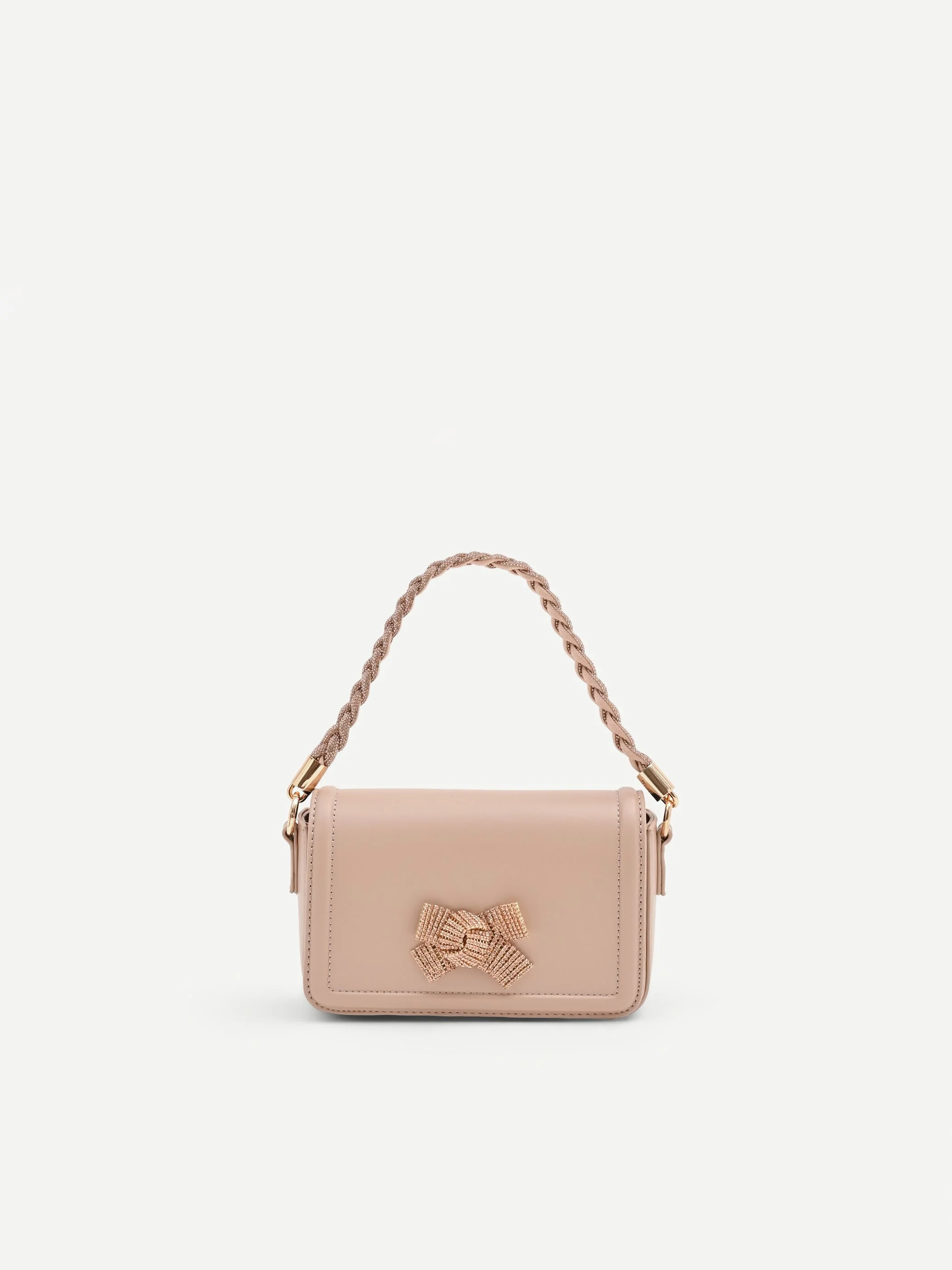 Borsa pochette rosa con fiocco gioiello - Image 5