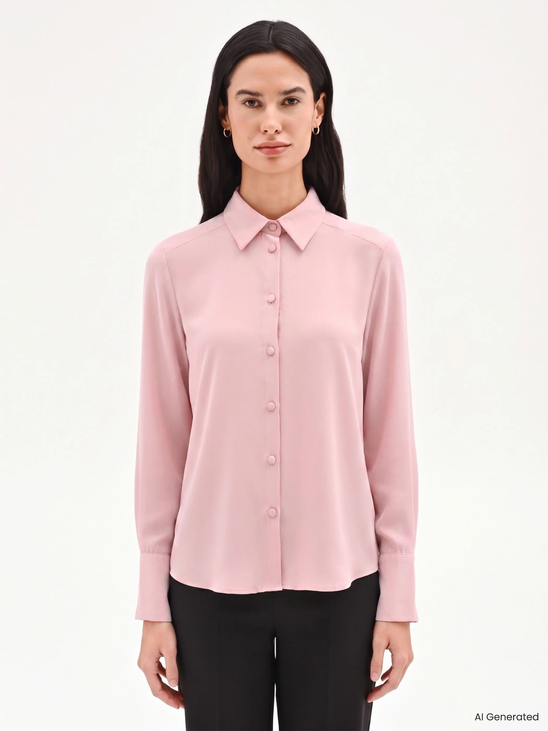 Camcia rosa con bottoni ricoperti - Image 2