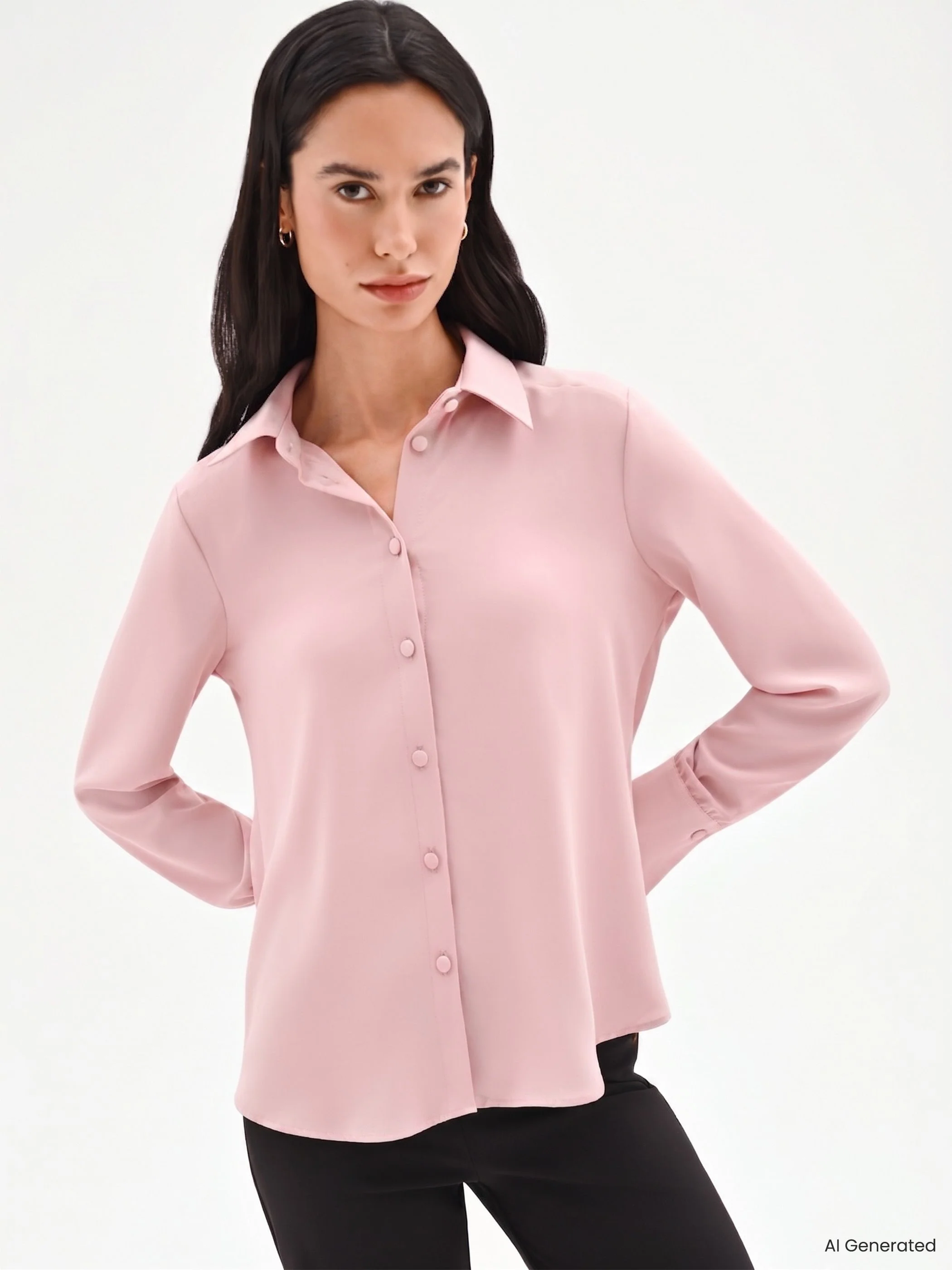 Camcia rosa con bottoni ricoperti - Image 3