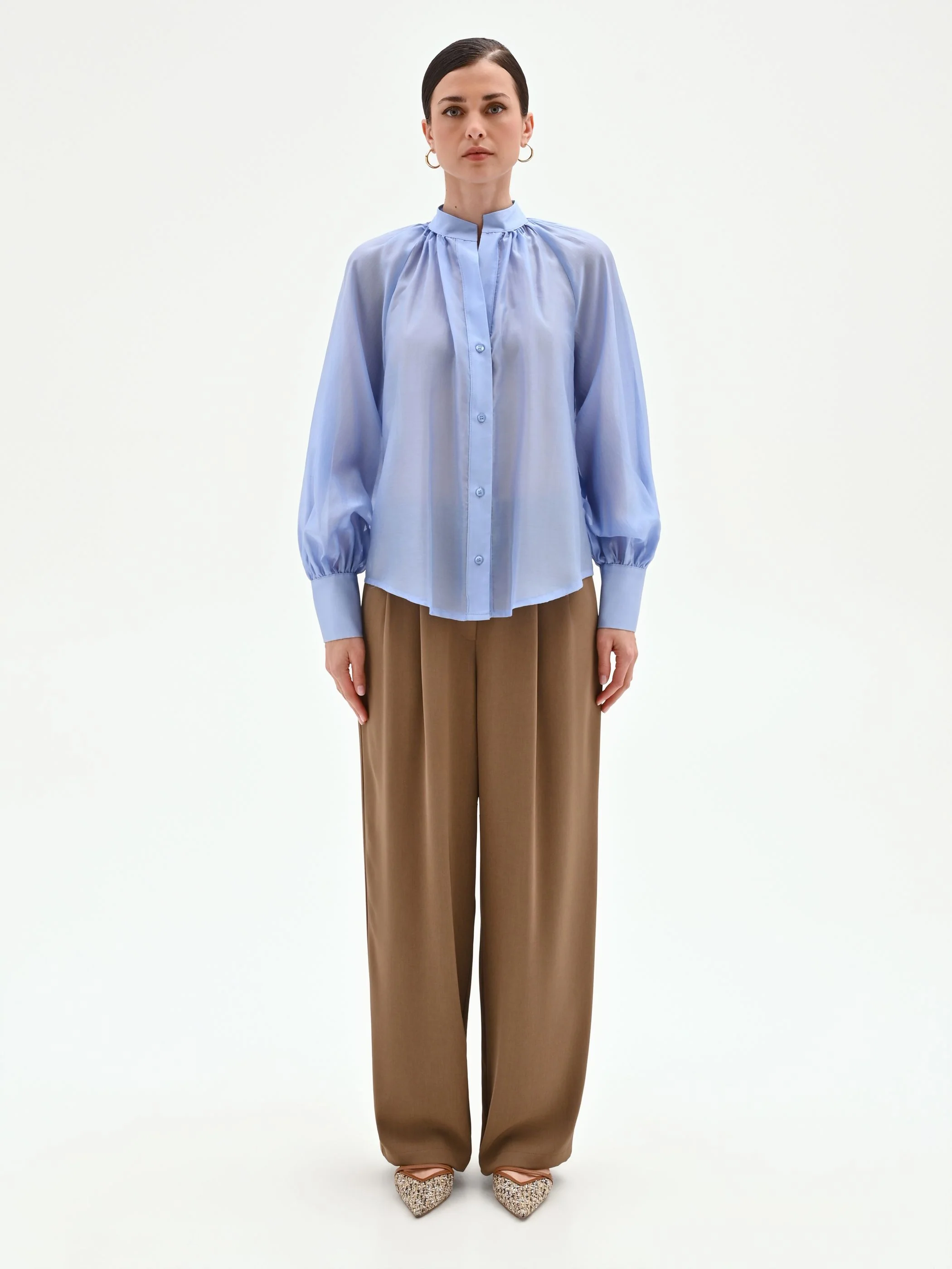 Camicia azzurro cielo in lyocell - Image 3