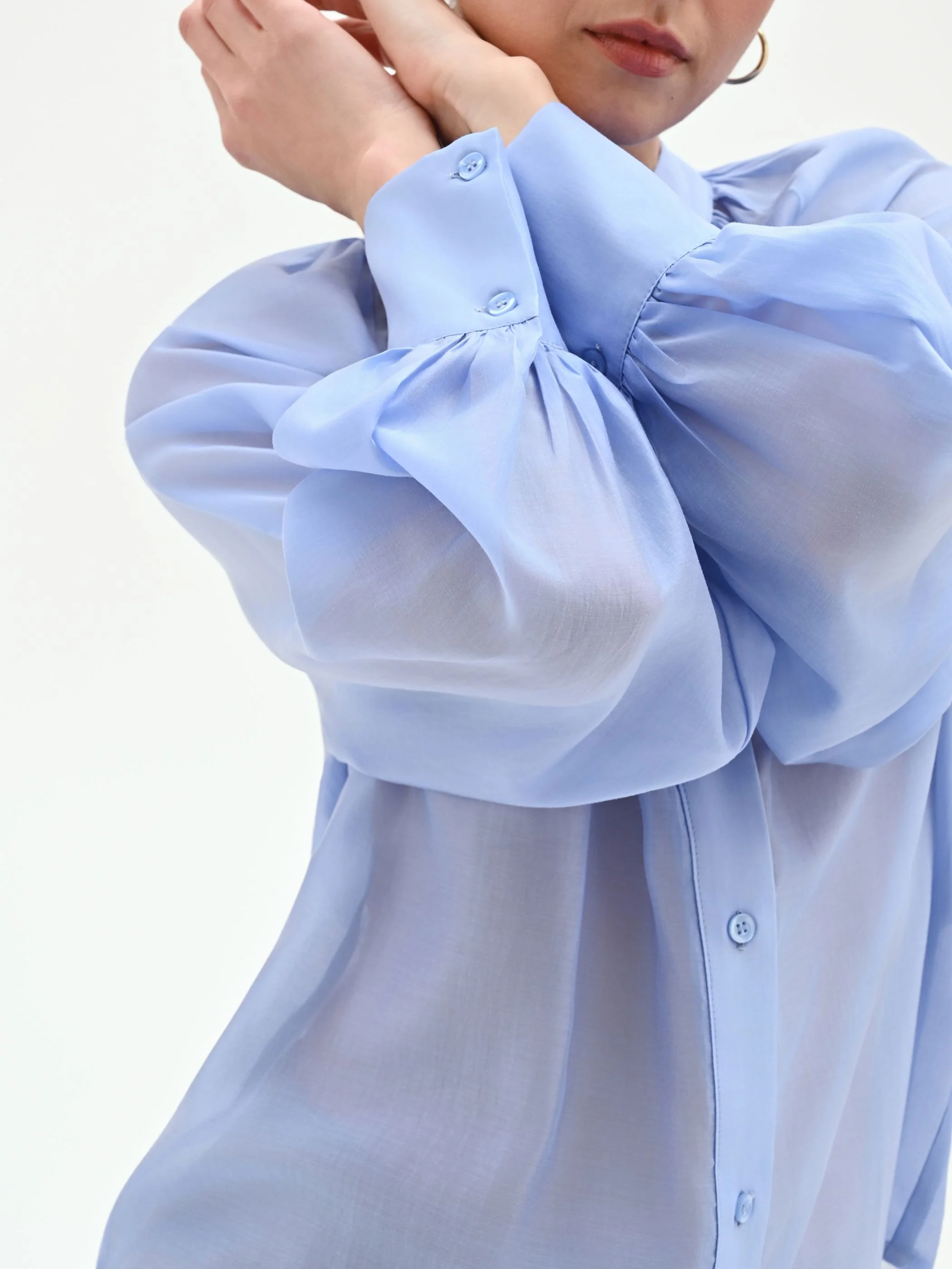 Camicia azzurro cielo in lyocell - Image 5