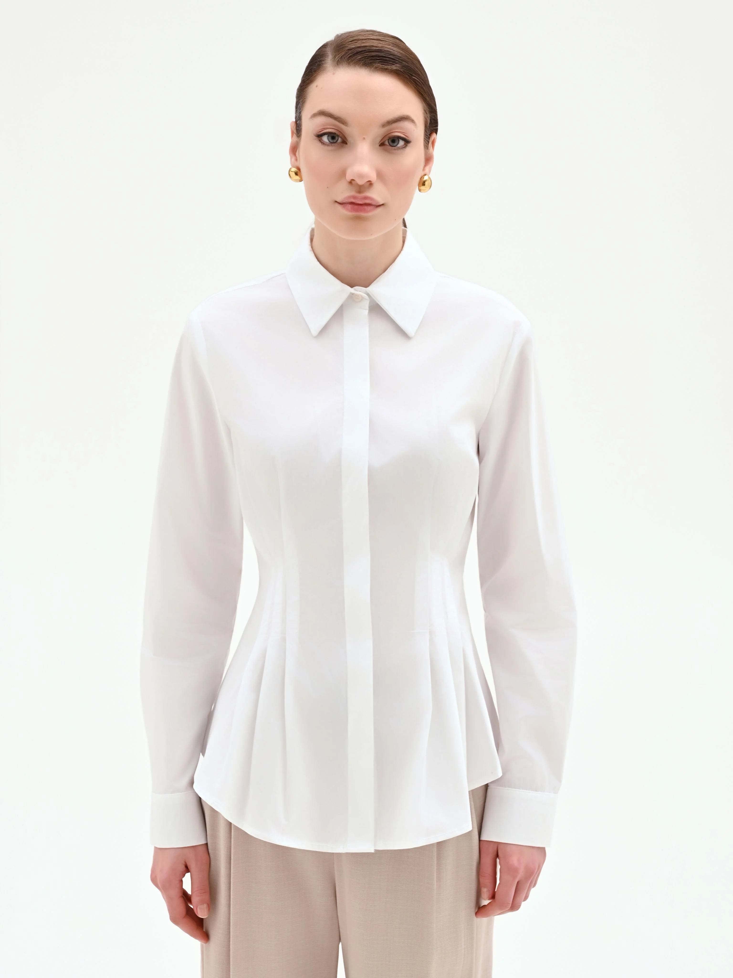 Camicia bianca con baschina - Image 2