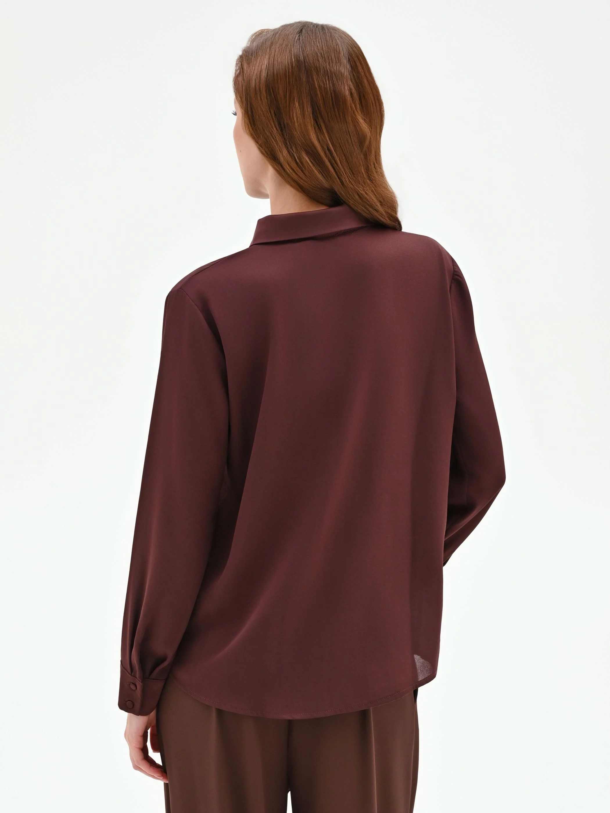 Camicia cioccolato con inserti geometrici - Image 3