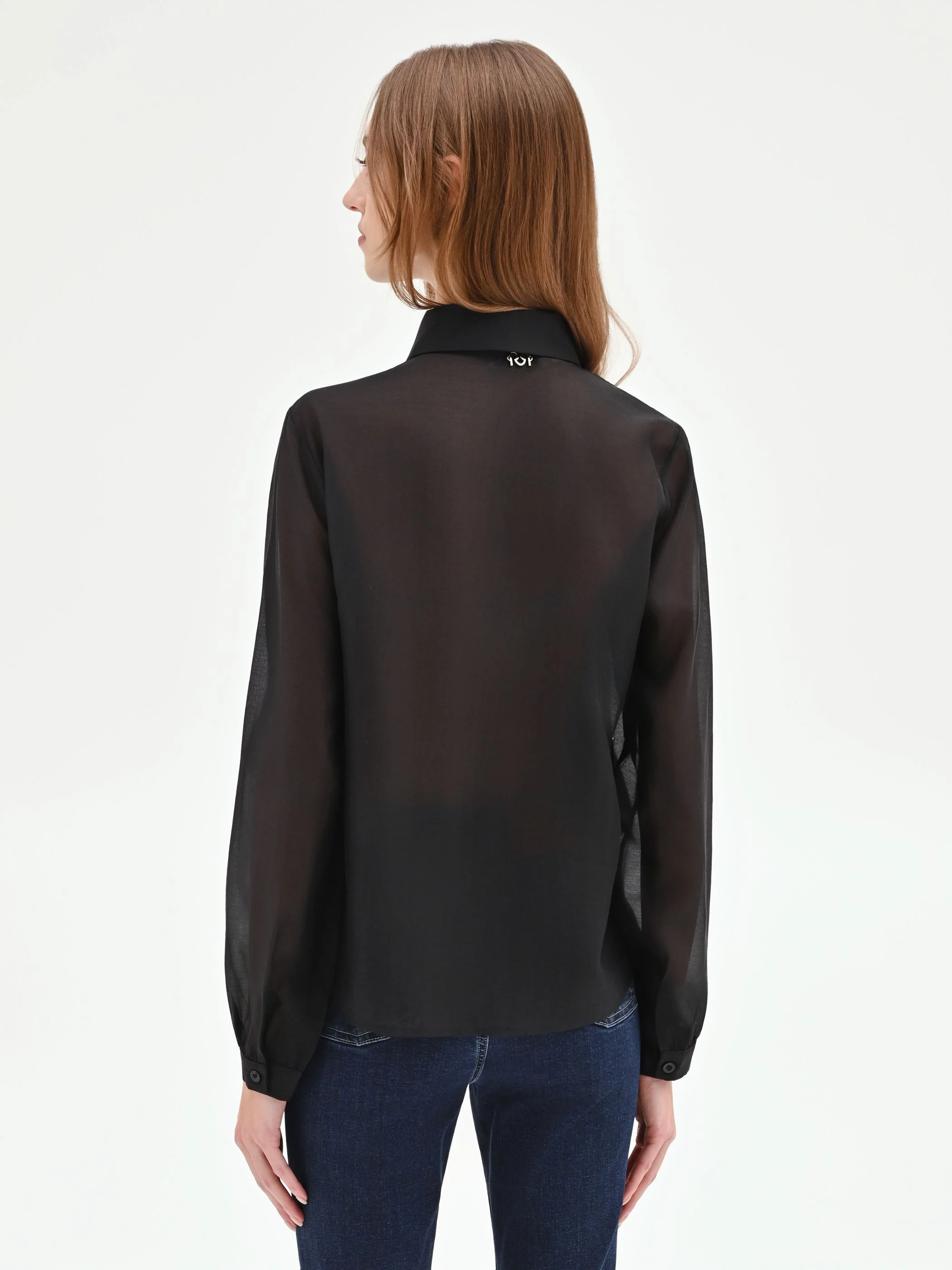 Camicia nera con rouches - Image 3