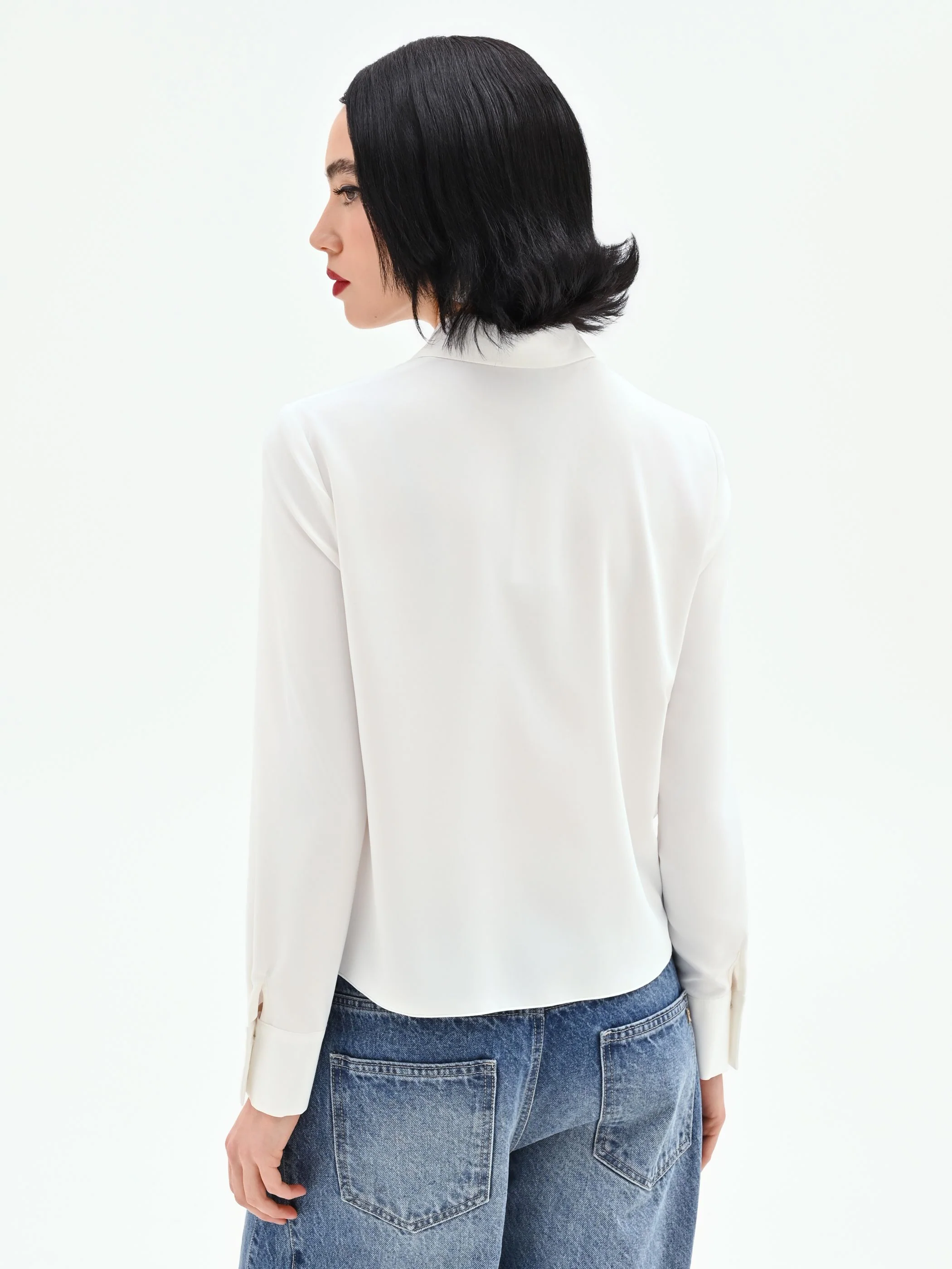 Camicia panna bianco dalla linea fluida - Image 3