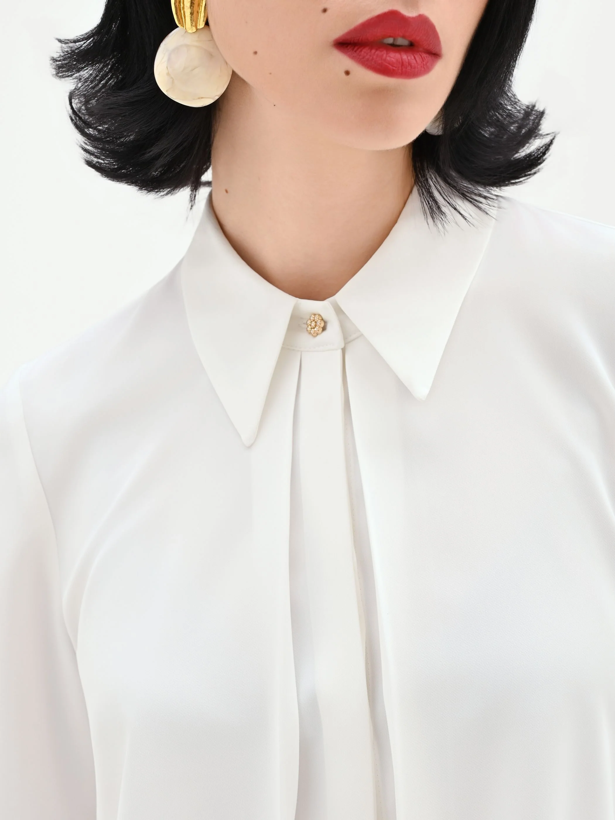 Camicia panna bianco dalla linea fluida - Image 4