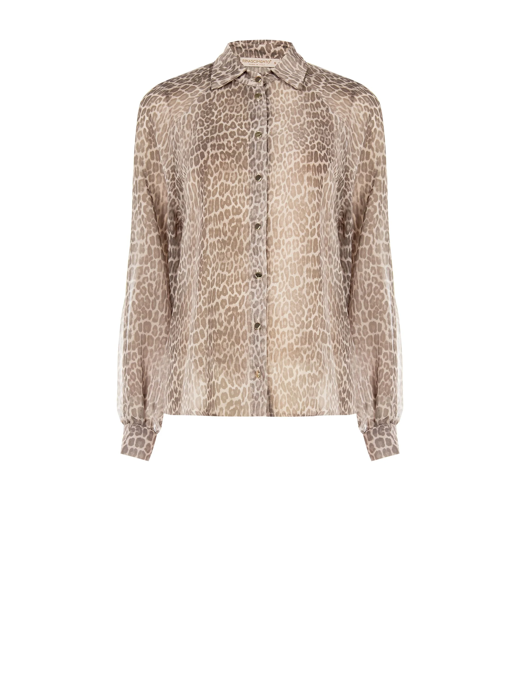 Camicia stampa animalier tortora beige - Image 6