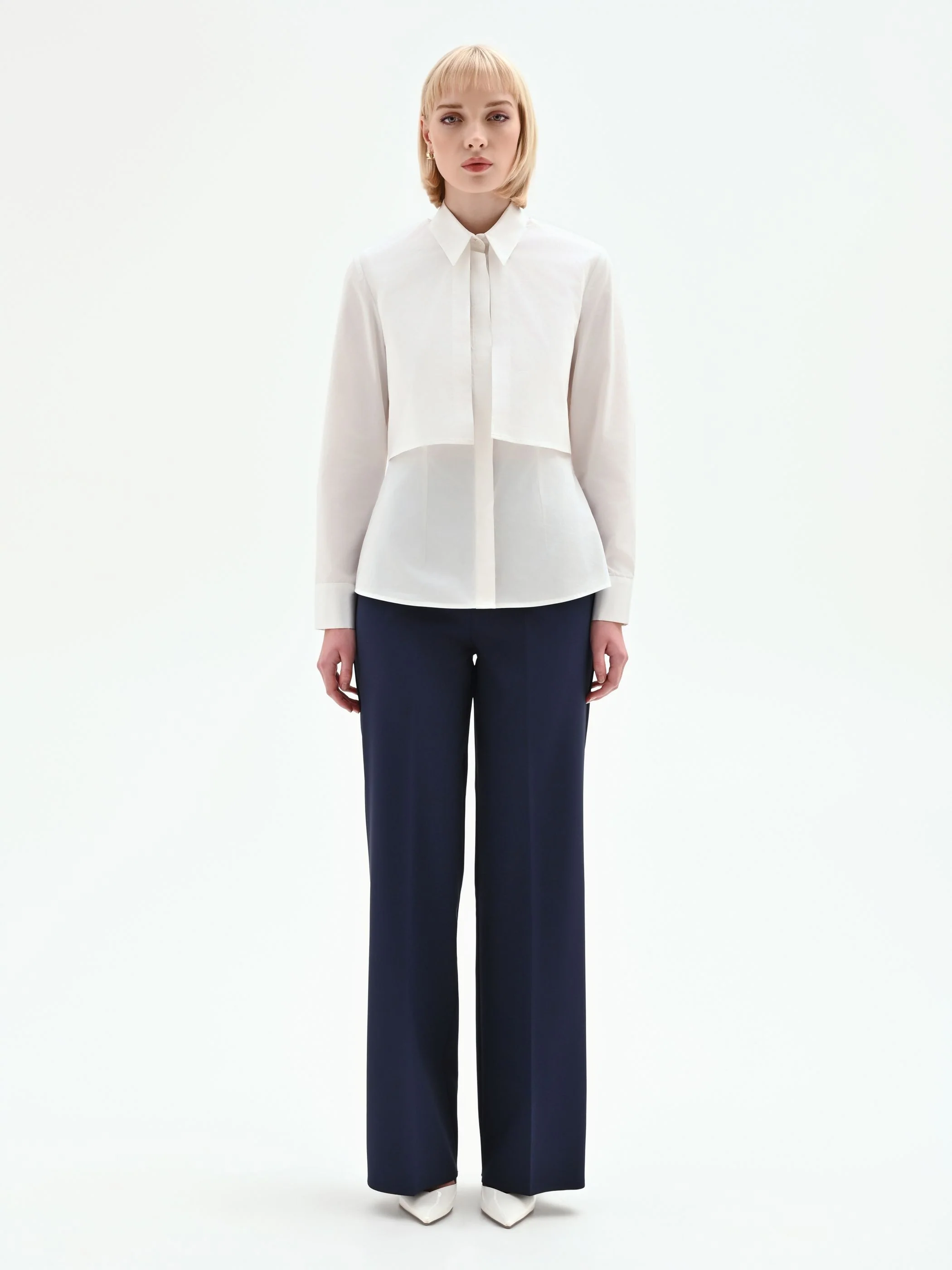 Camicia tre-in-uno bianca in cotone