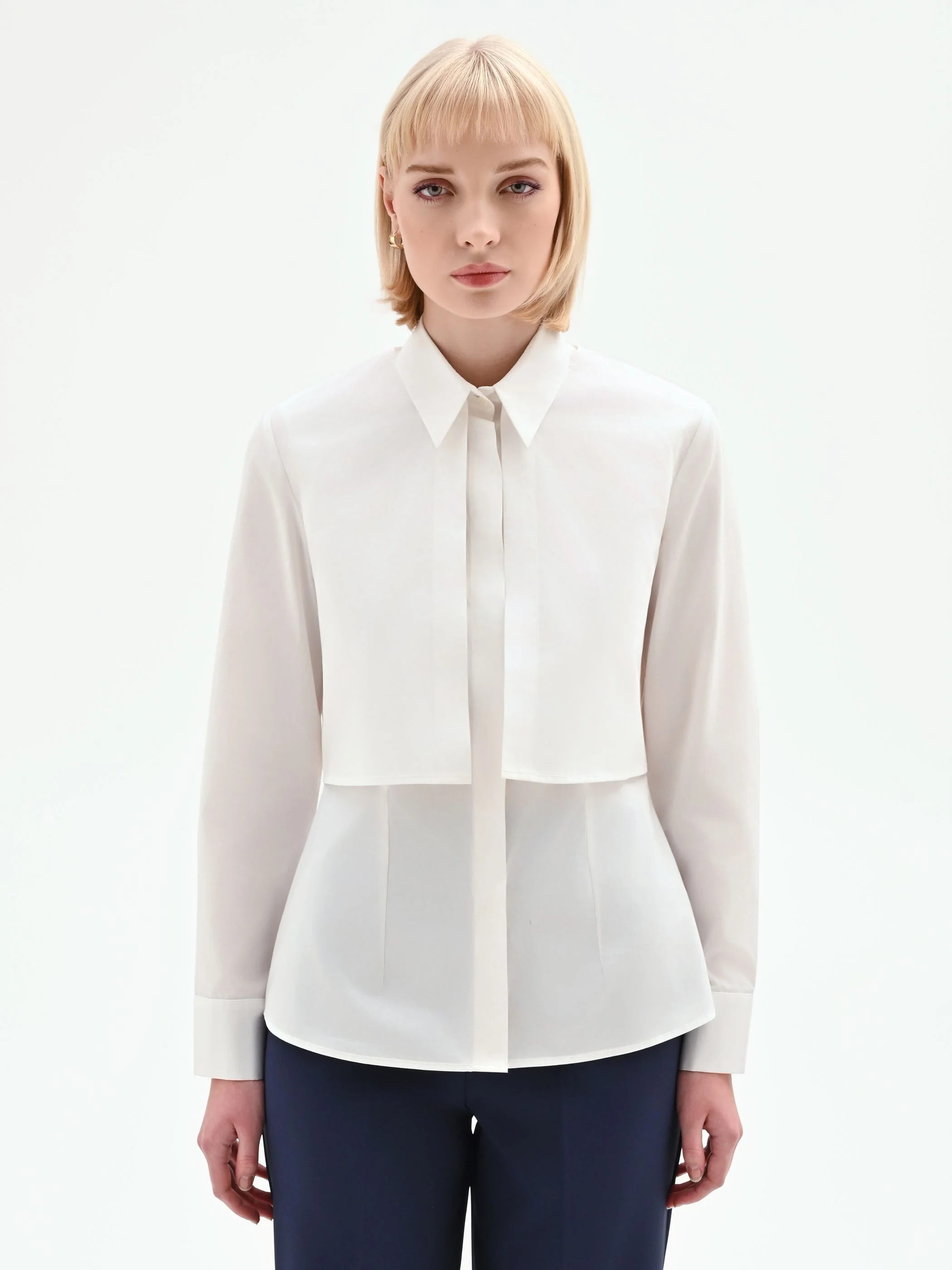Camicia tre-in-uno bianca in cotone - Image 2