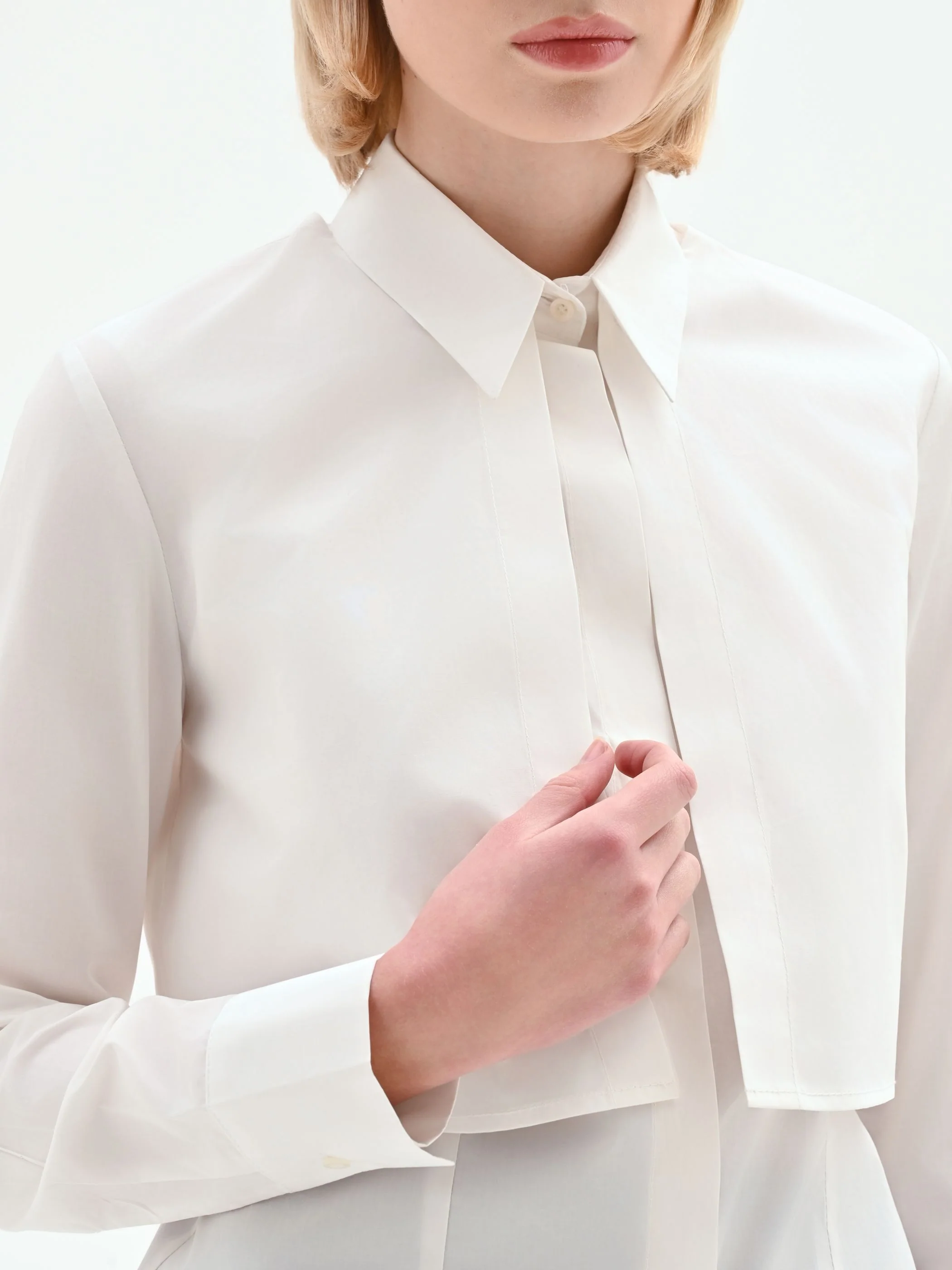 Camicia tre-in-uno bianca in cotone - Image 4