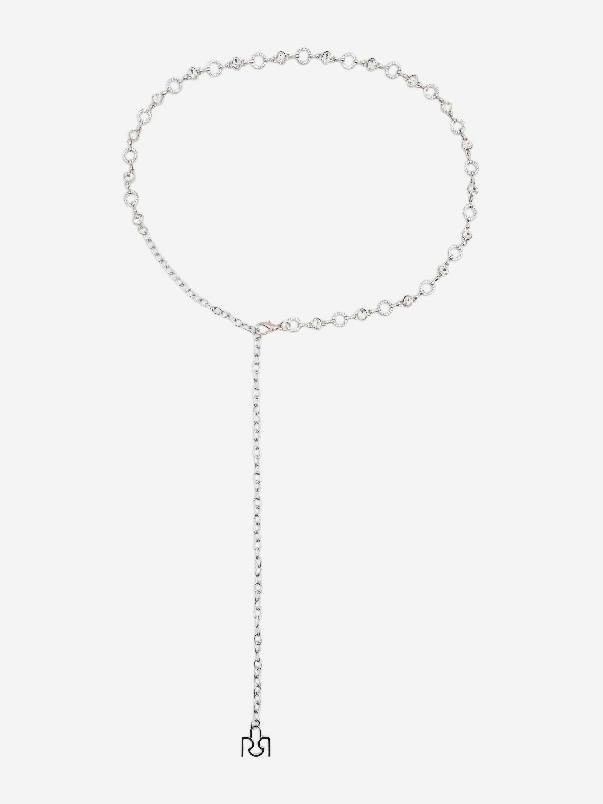 Cintura a catena argento con cristalli - Image 3