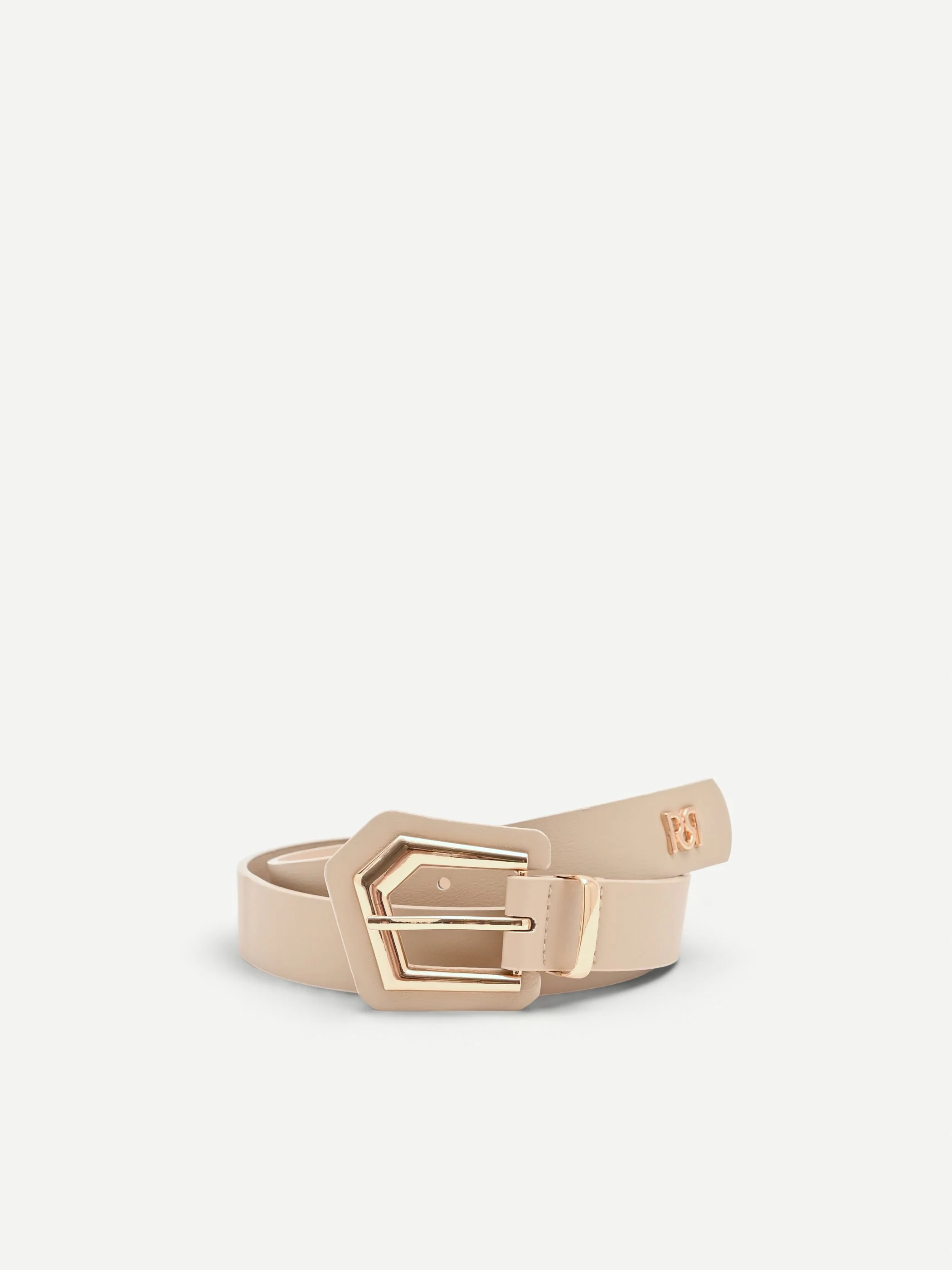 Cintura alta beige con fibbia squadrata - Image 3
