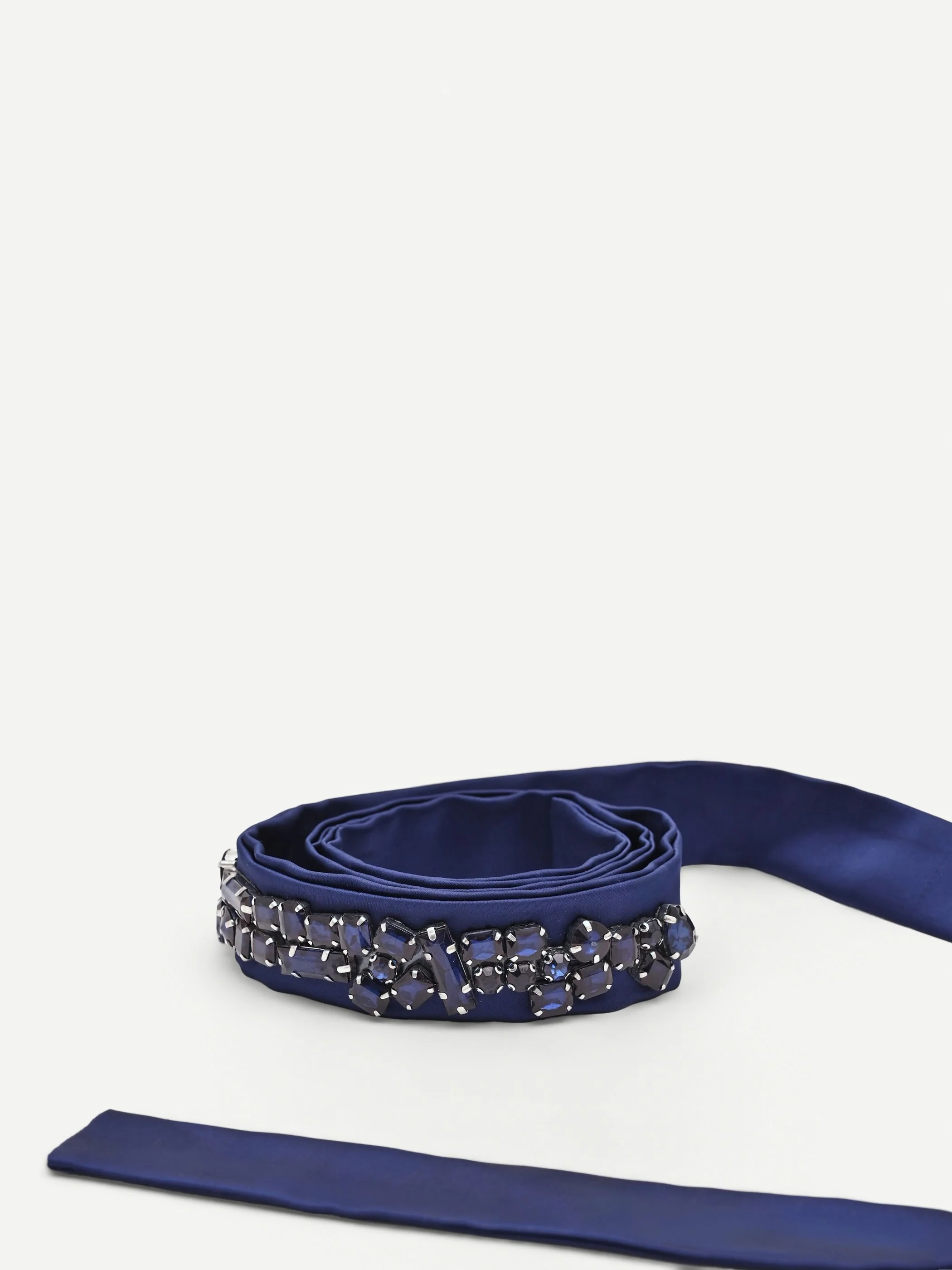 Cintura atelier blu indaco con pietre - Image 3