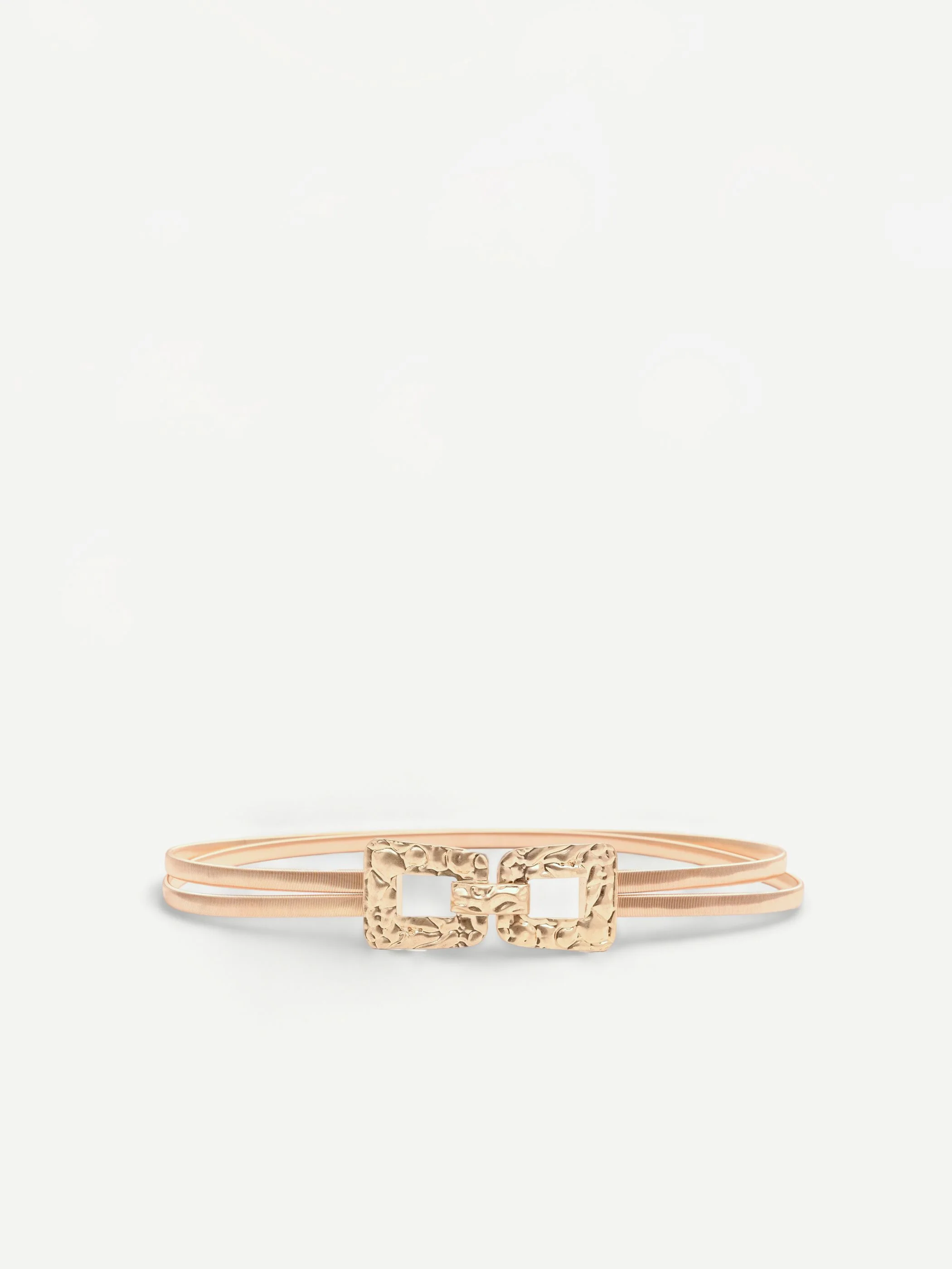 Cintura elastica oro con fibbia martellata - Image 3