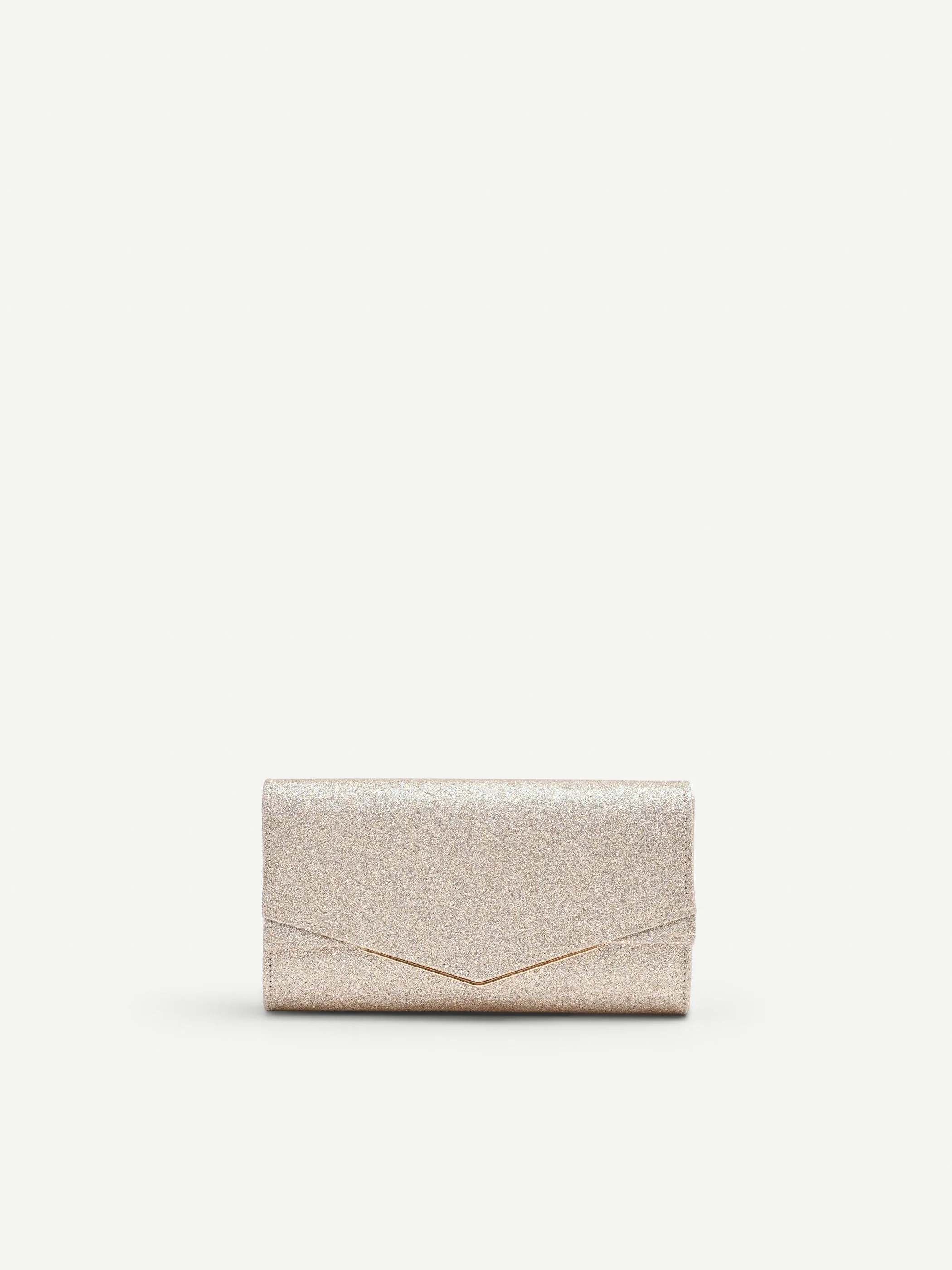 Clutch oro champagne con profilo metallico - Image 4