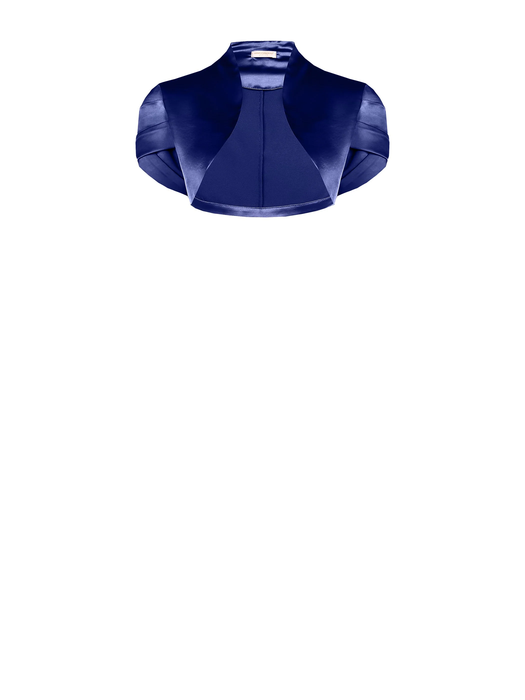 Coprispalla atelier bolero blu indaco con collo sciallato - Image 6