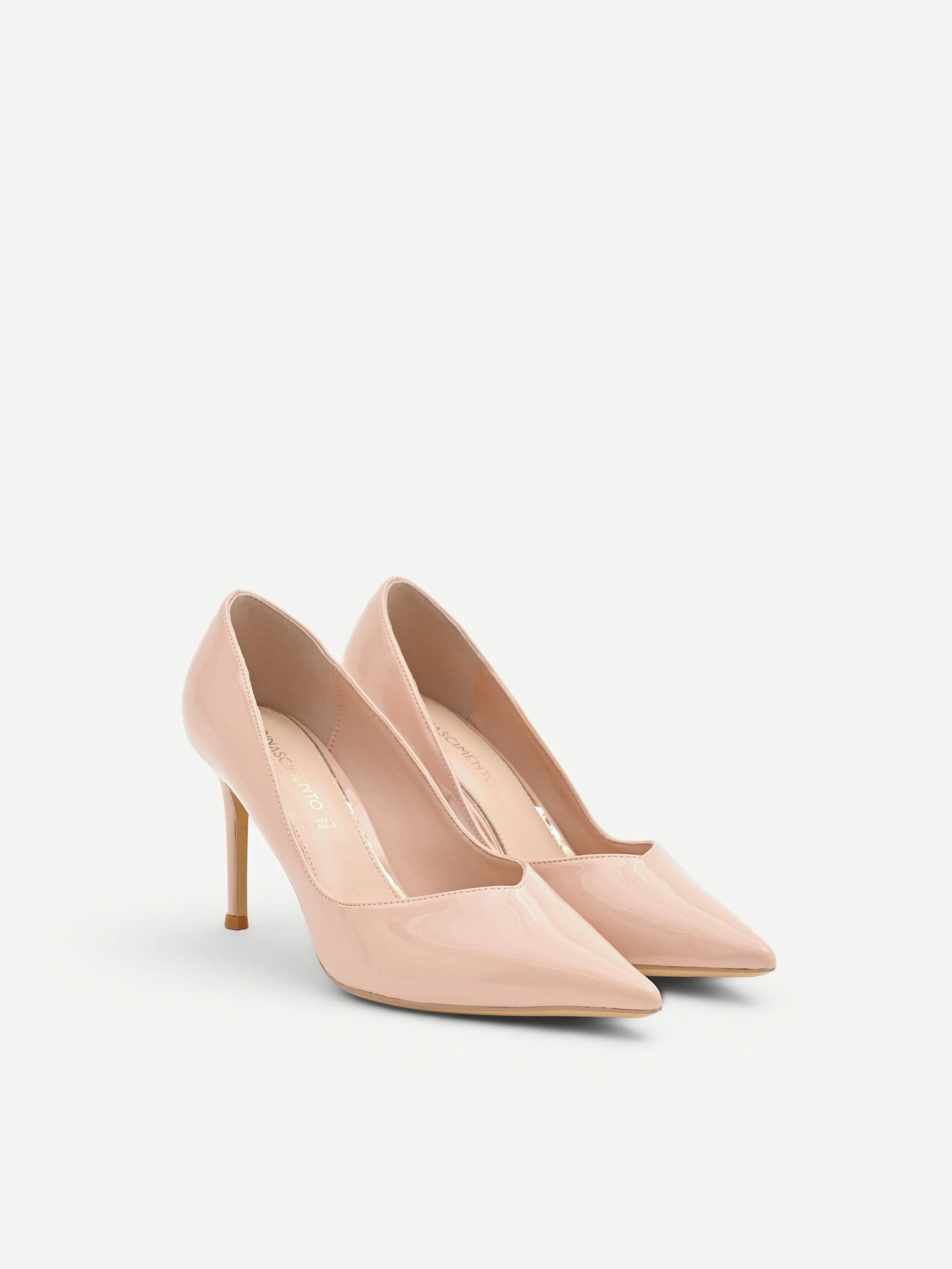 Décolleté rosa cipria in vernice