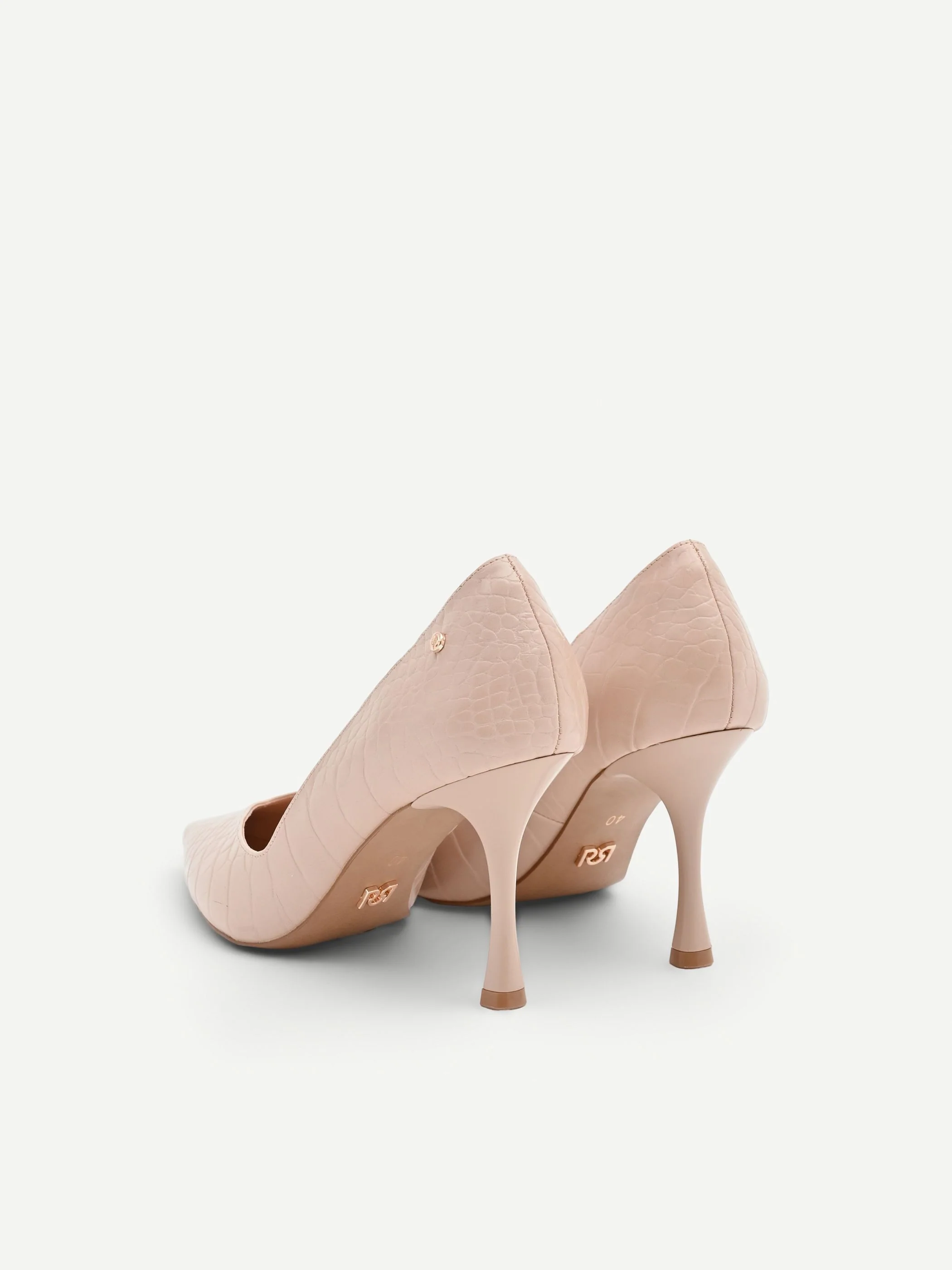 Décolleté rosa in vernice effetto coccodrillo - Image 4