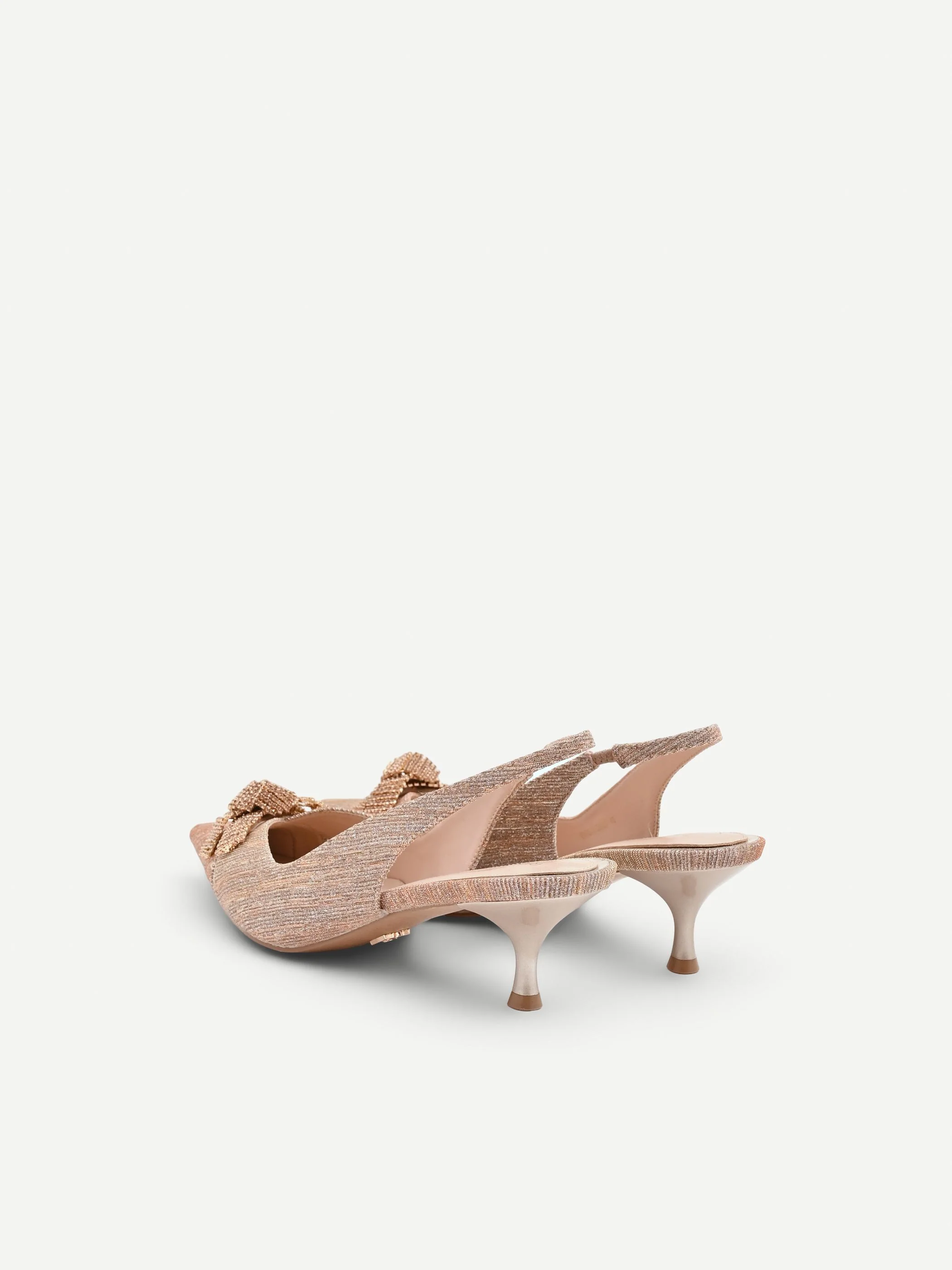 Décolleté slingback oro con fiocco