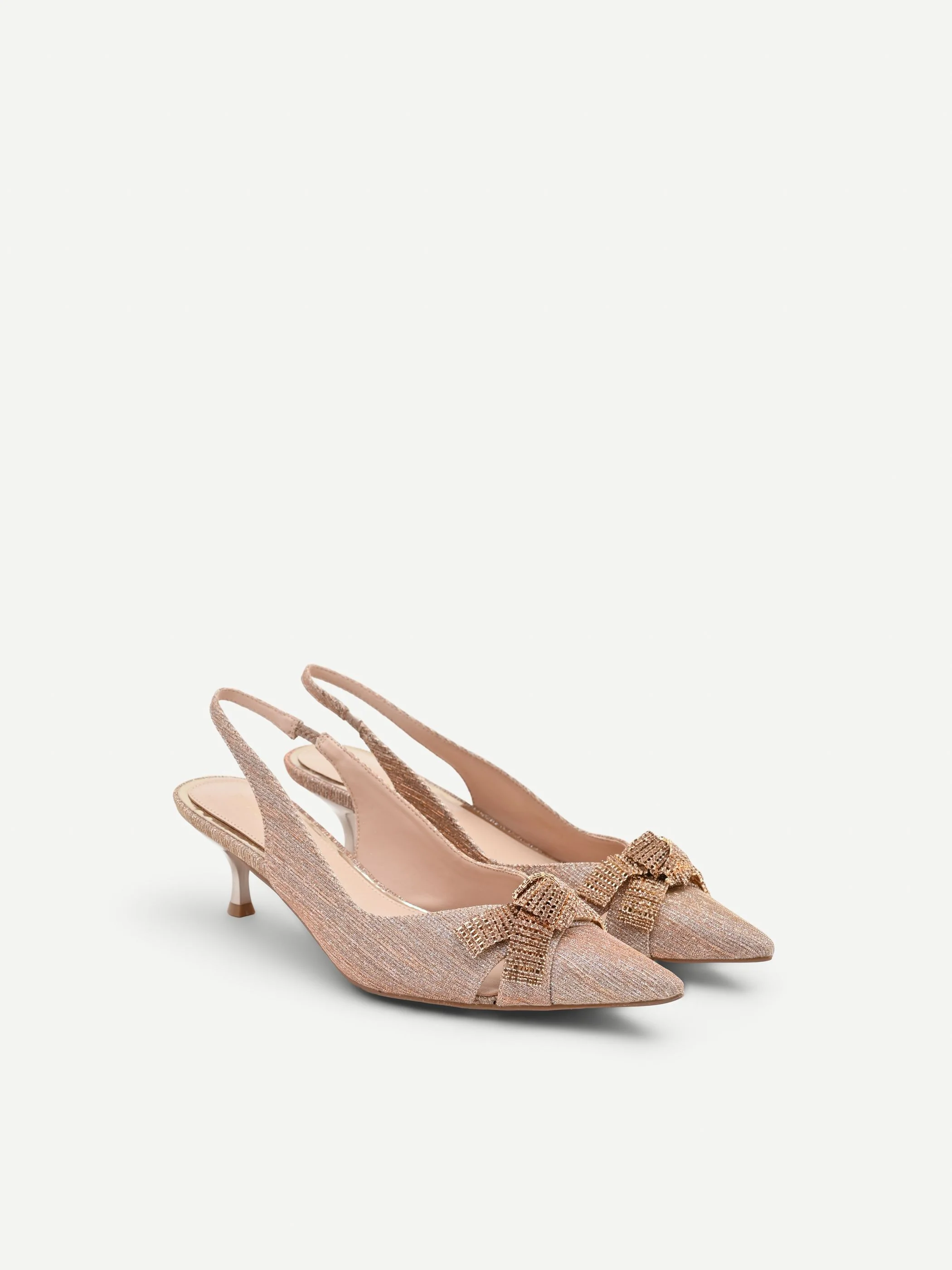 Décolleté slingback oro con fiocco - Image 2