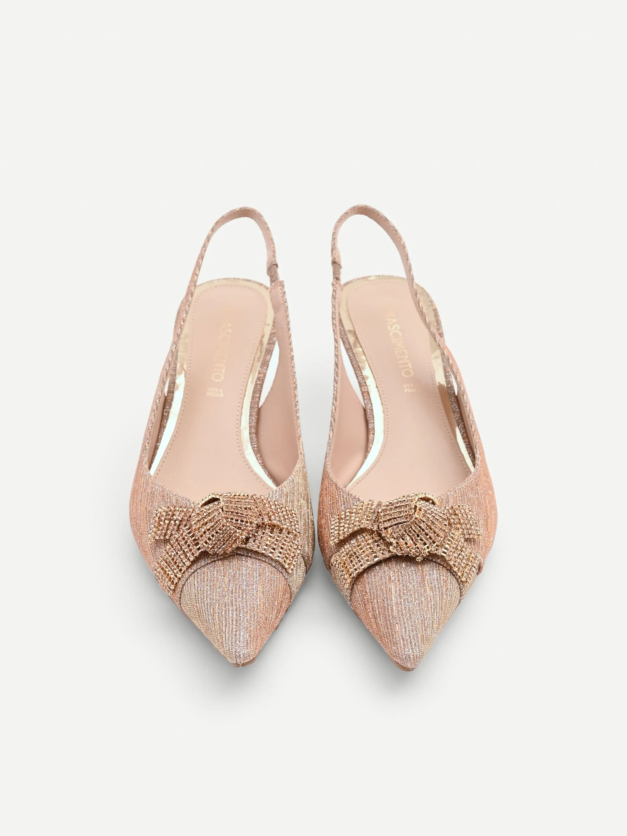 Décolleté slingback oro con fiocco - Image 4