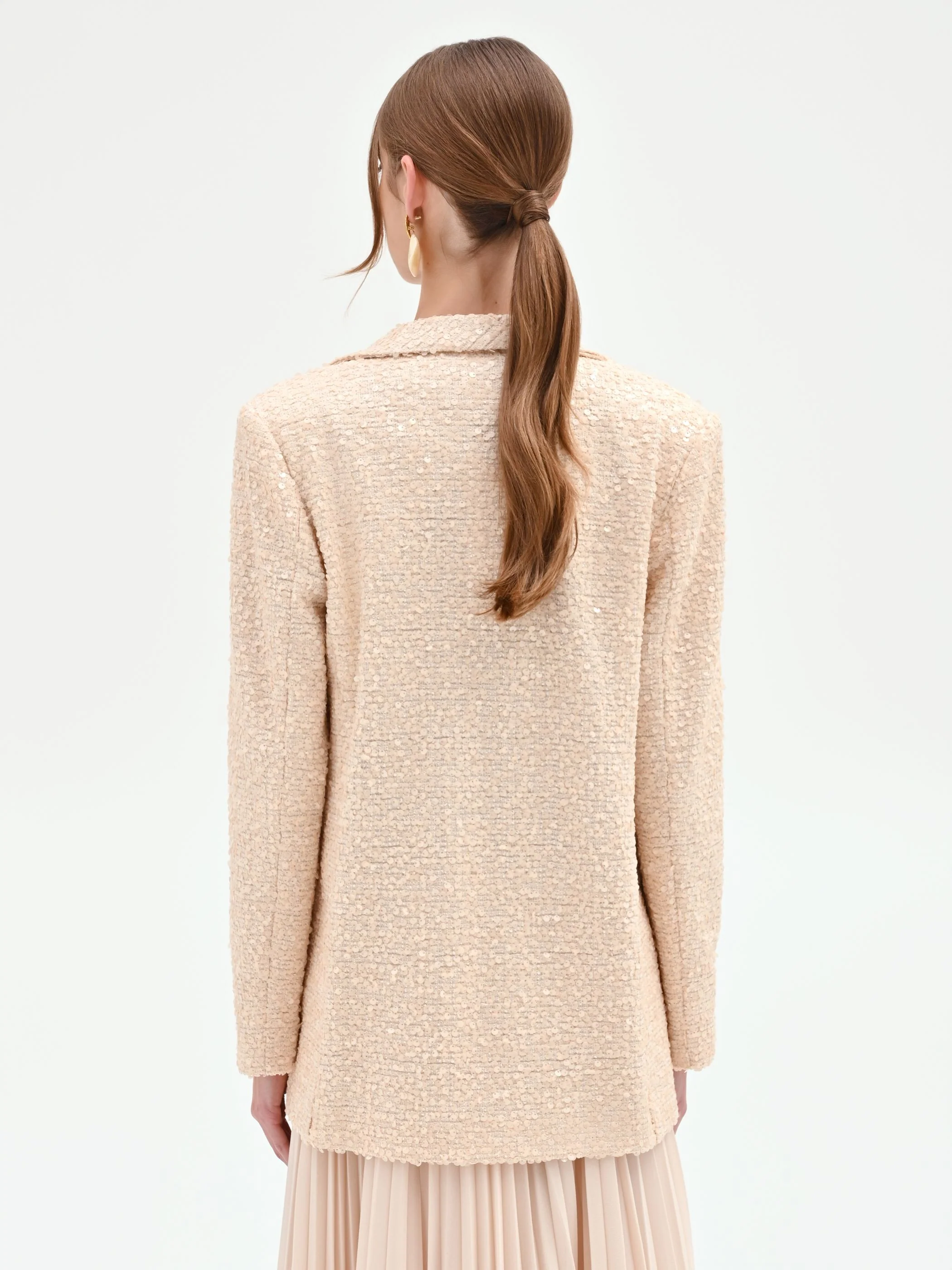 Giacca beige chiaro con paillettes - Image 3