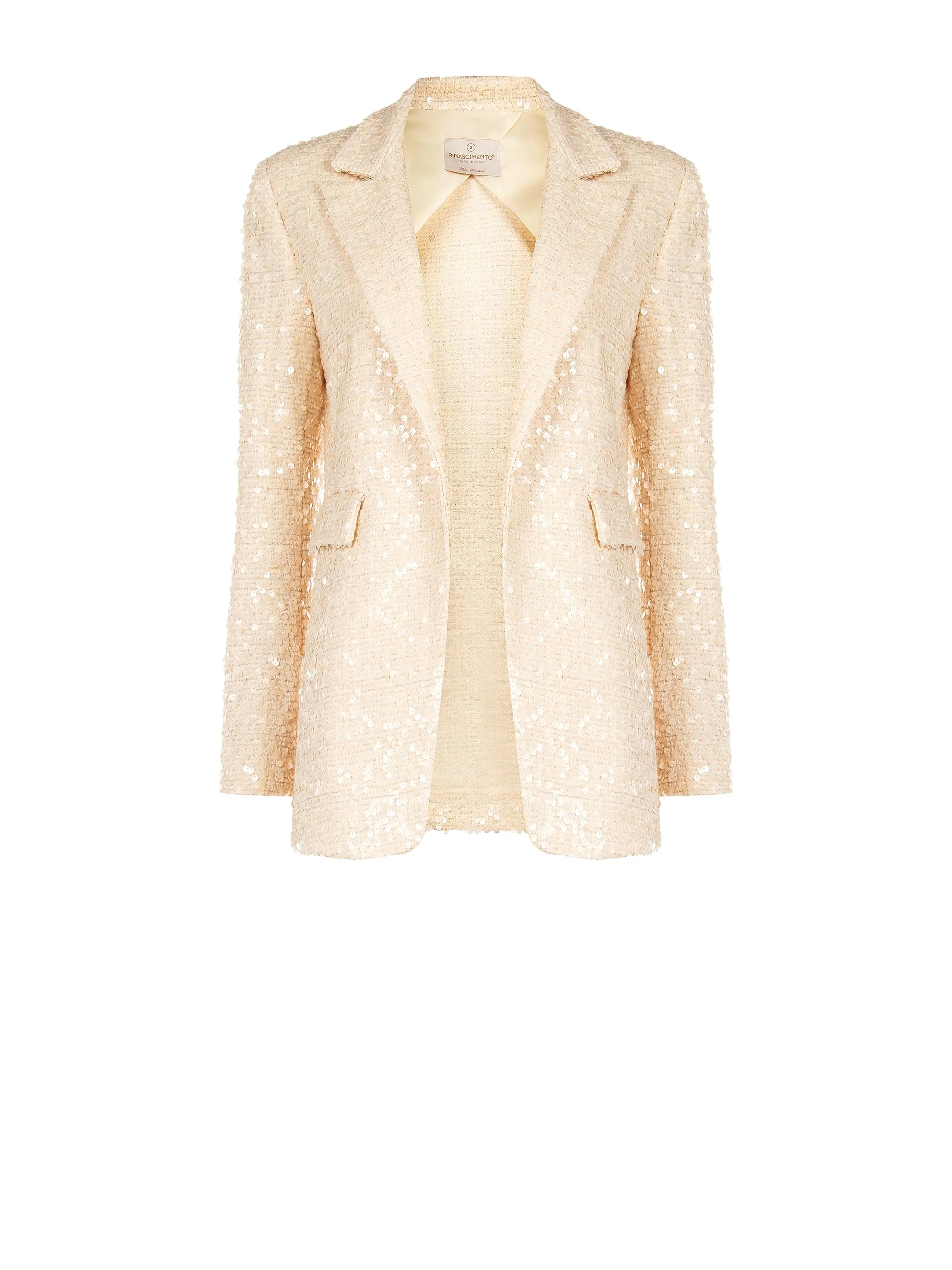Giacca beige chiaro con paillettes - Image 6