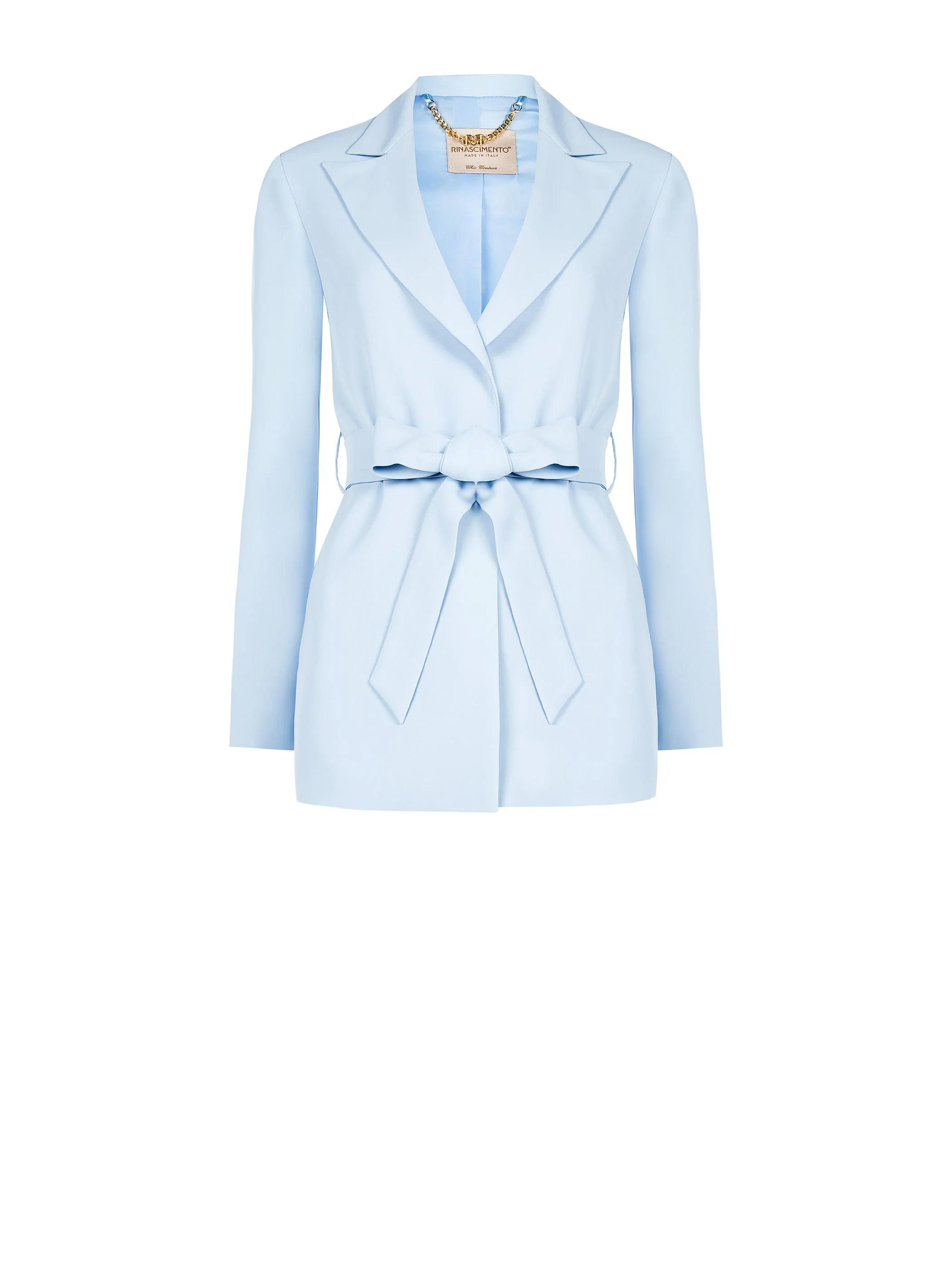 Giacca blazer cielo azzurro con cintura in vita - Image 6