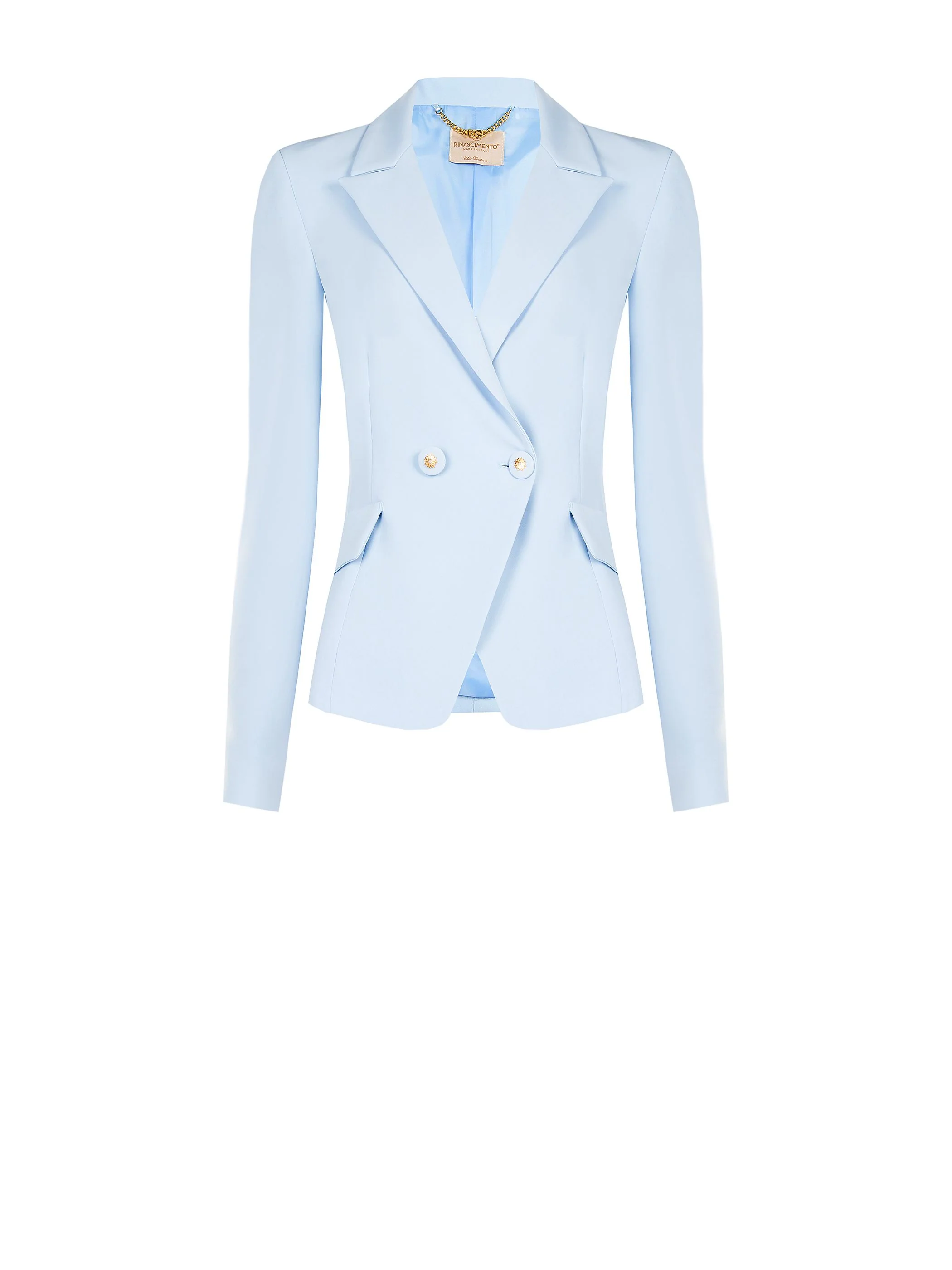 Giacca blazer cielo azzurro con rever a lancia - Image 6