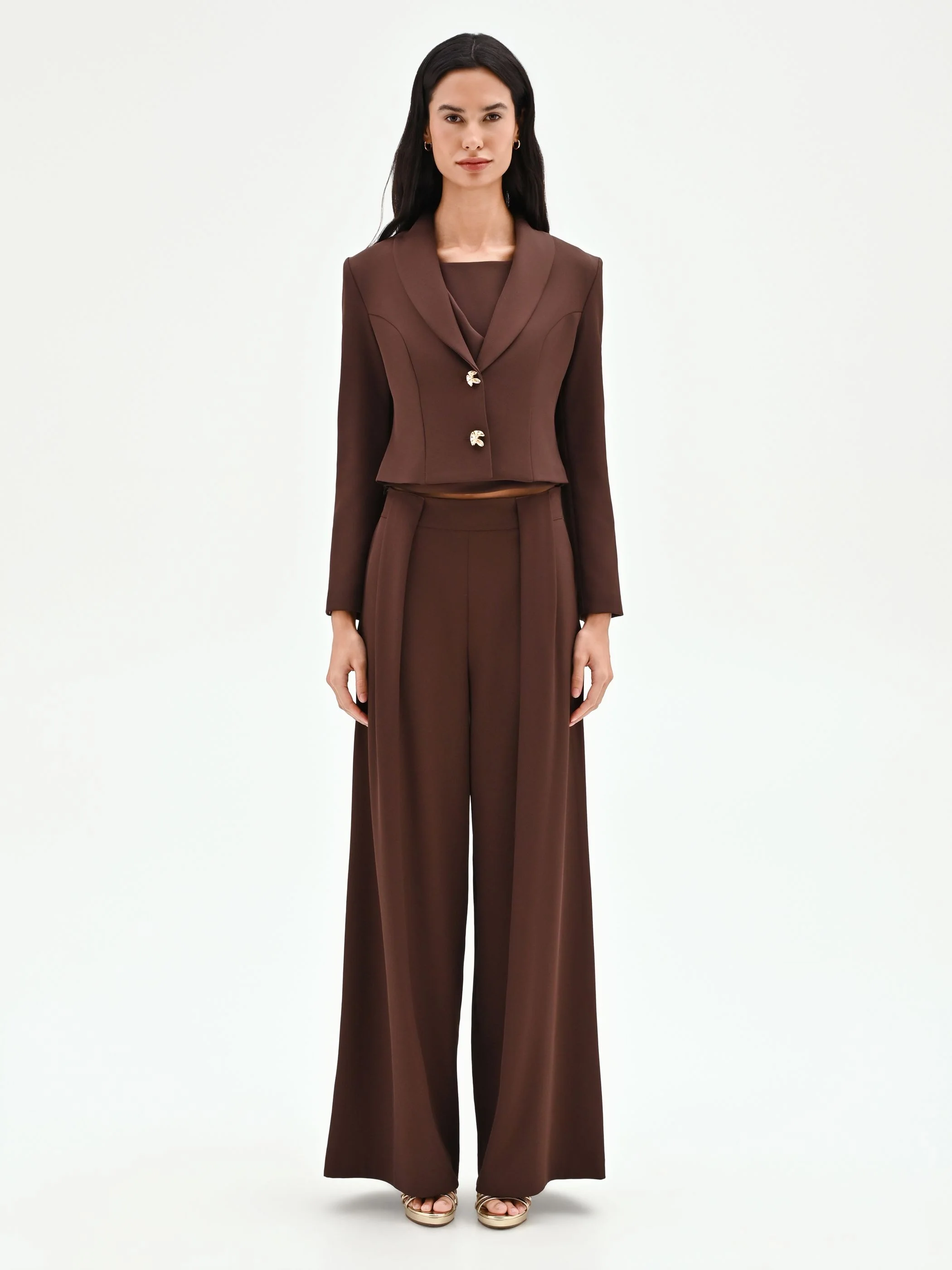 Giacca blazer cioccolato con bottoni design