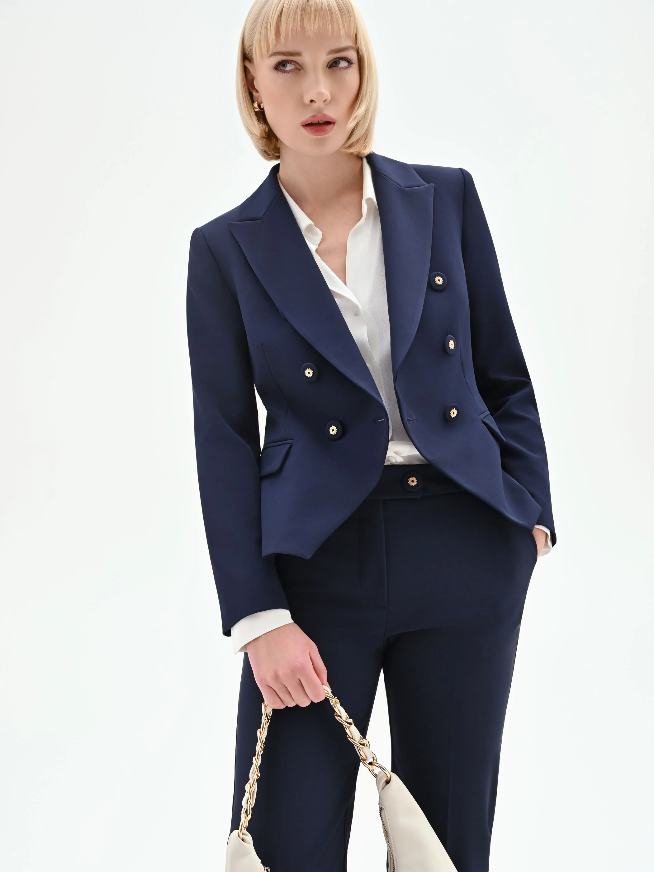 Giacca blazer doppiopetto blu - Image 6
