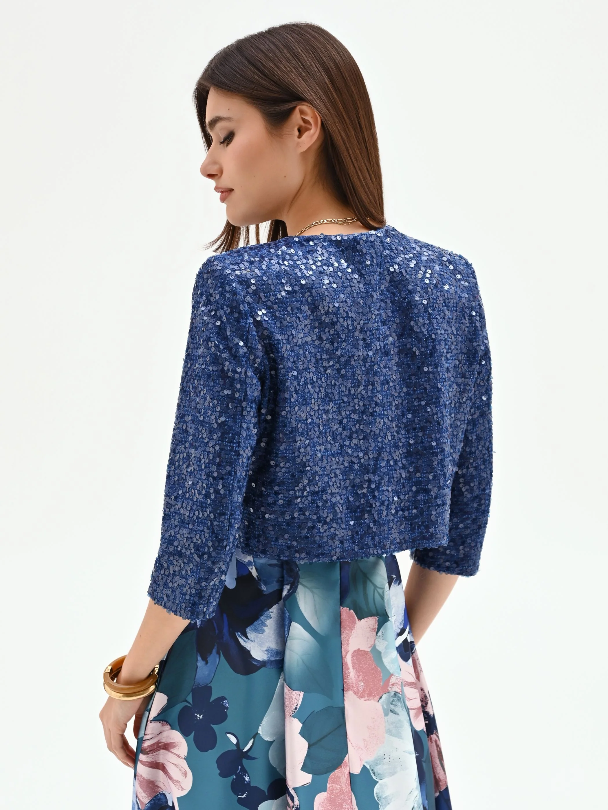 Giacca blu brillante in paillettes - Image 3