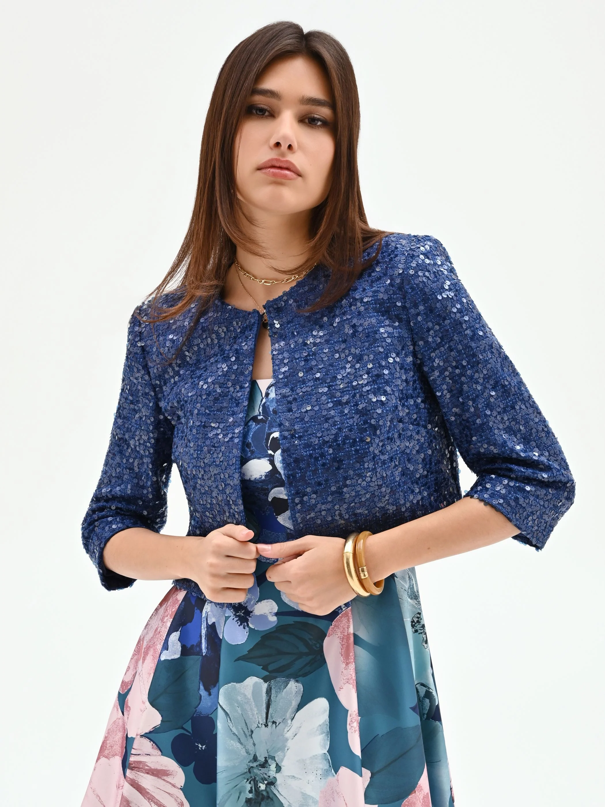 Giacca blu brillante in paillettes - Image 5