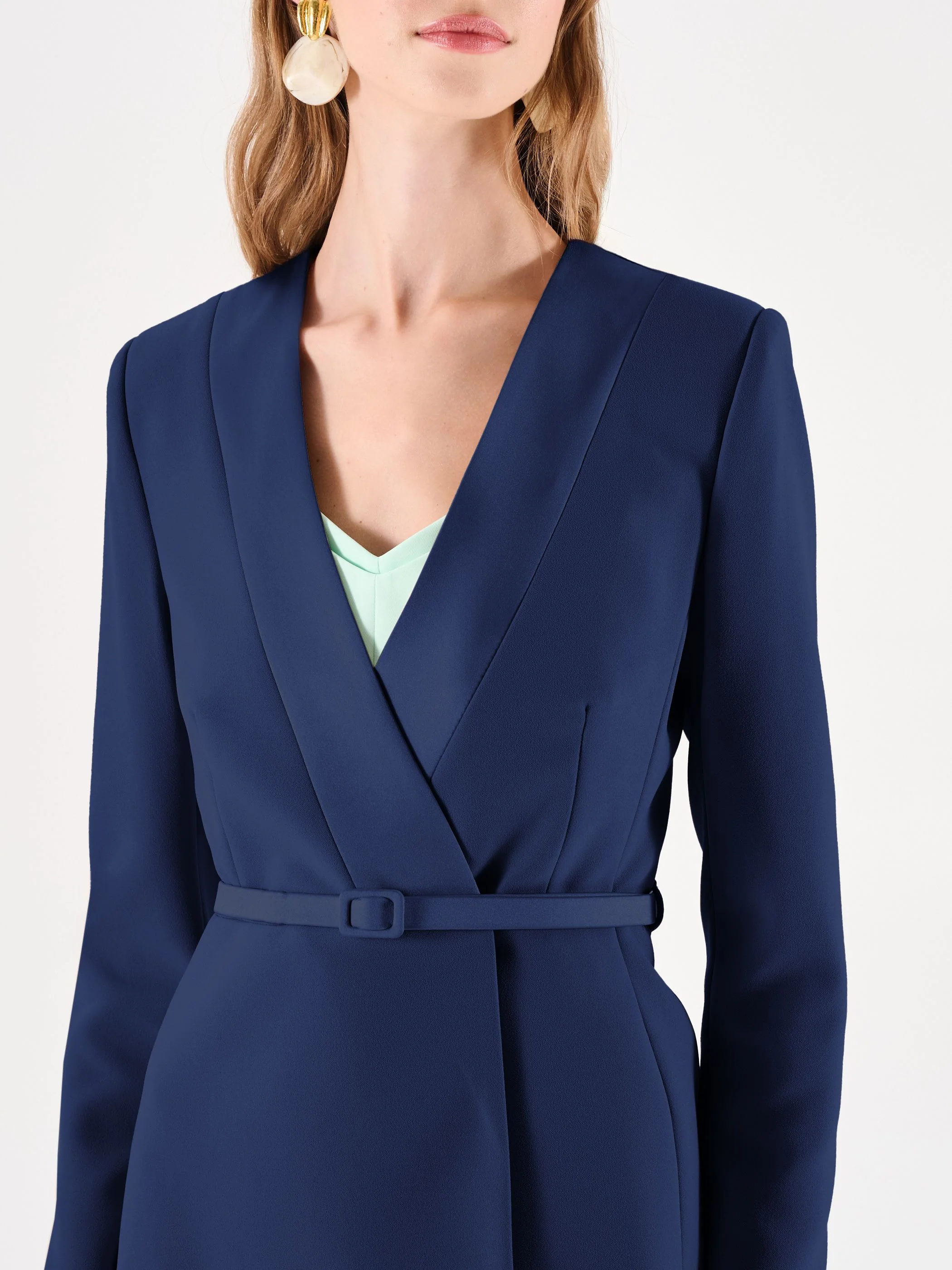 Giacca blu con cintura - Image 3