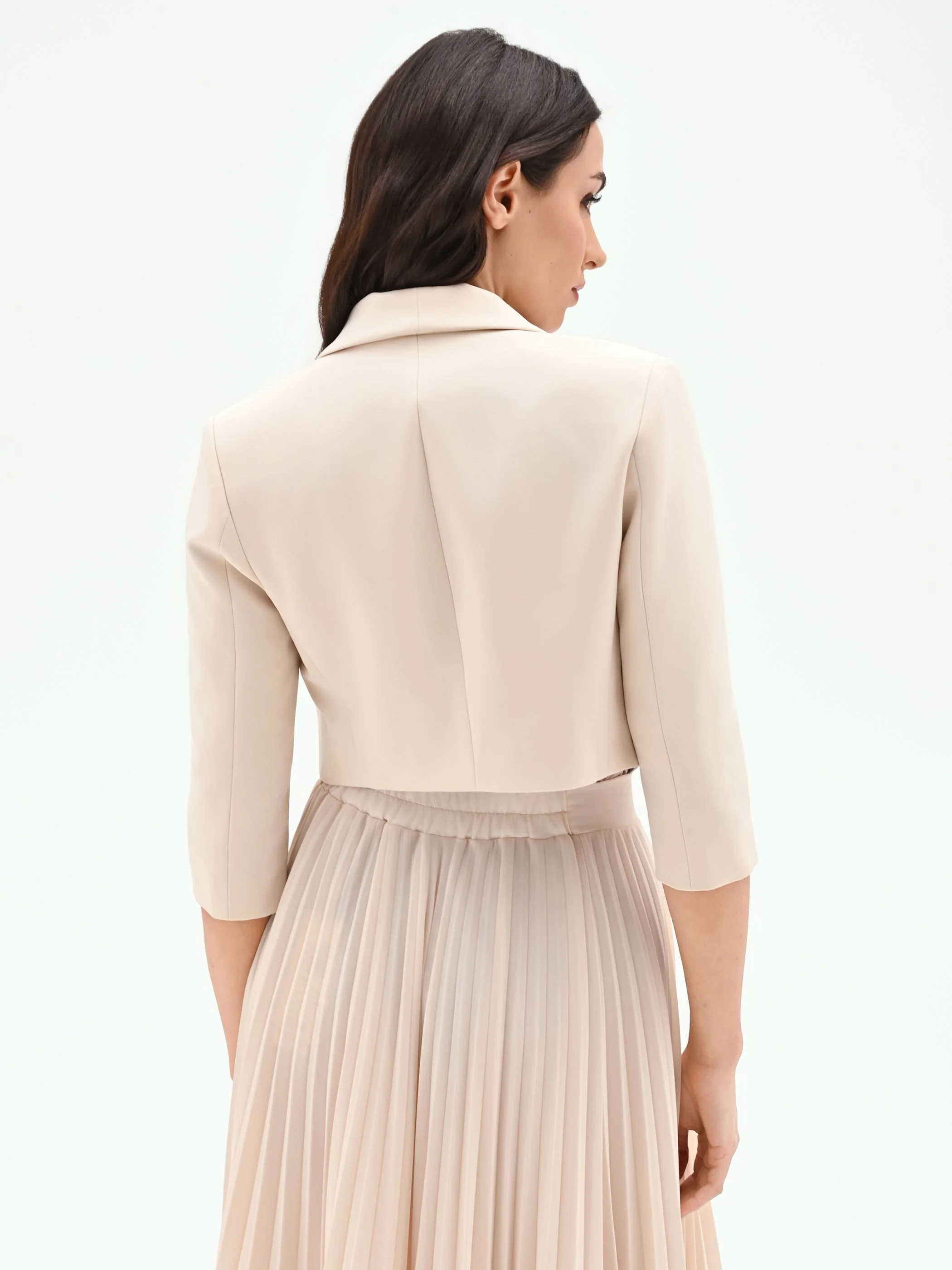 Giacca corta beige chiaro stile bolero - Image 5