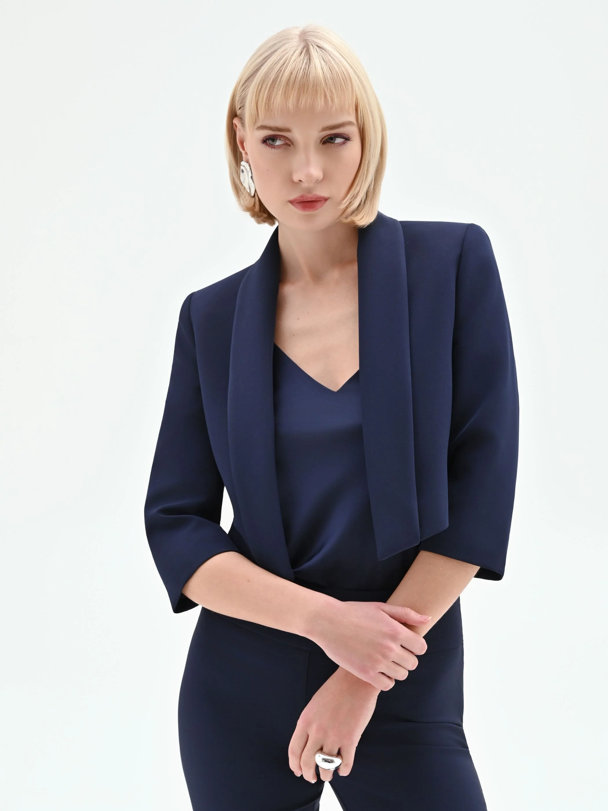 Giacca corta blu a bolero - Image 5