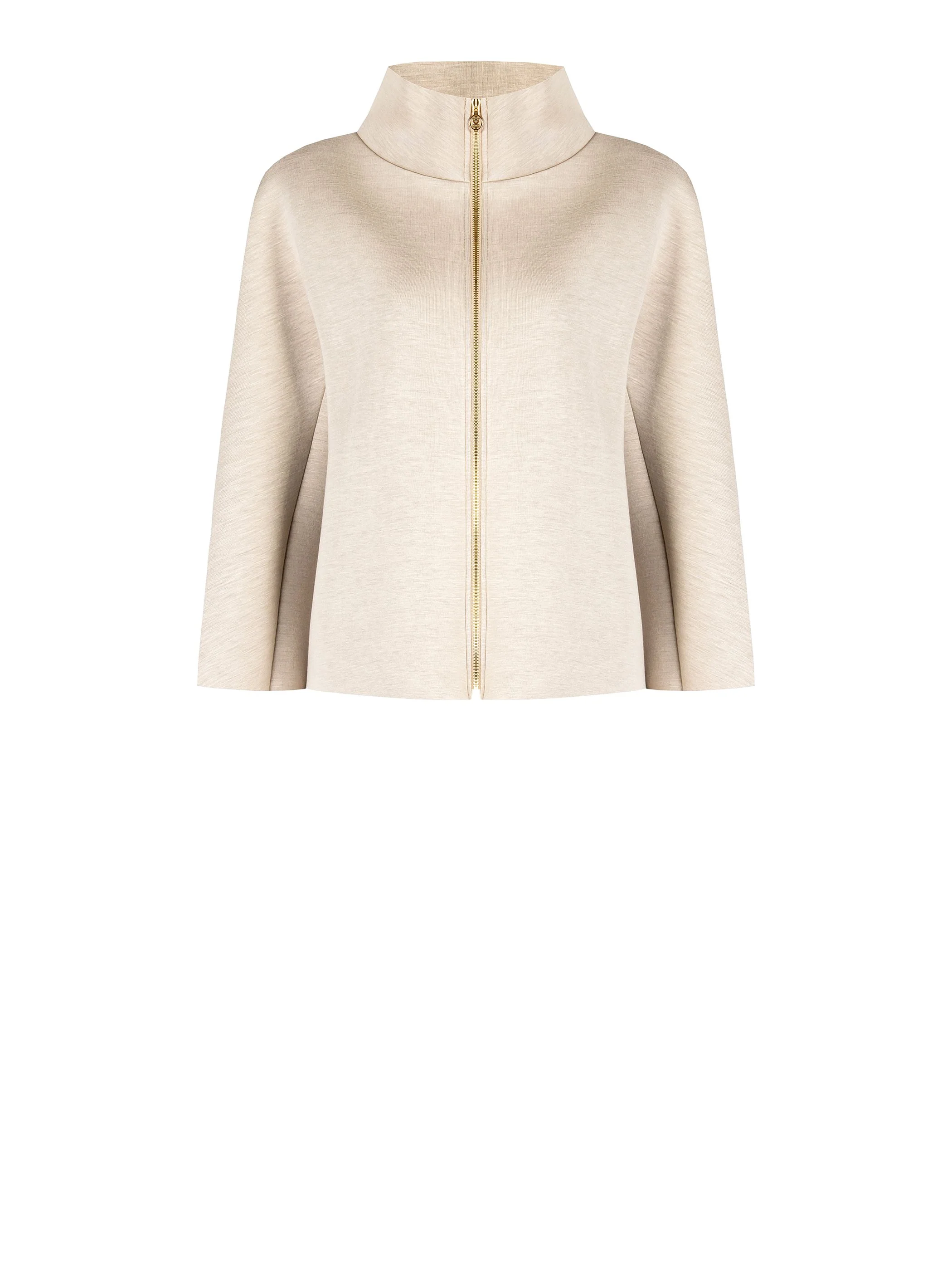 Giacca corta tortora beige con collo a imbuto - Image 6