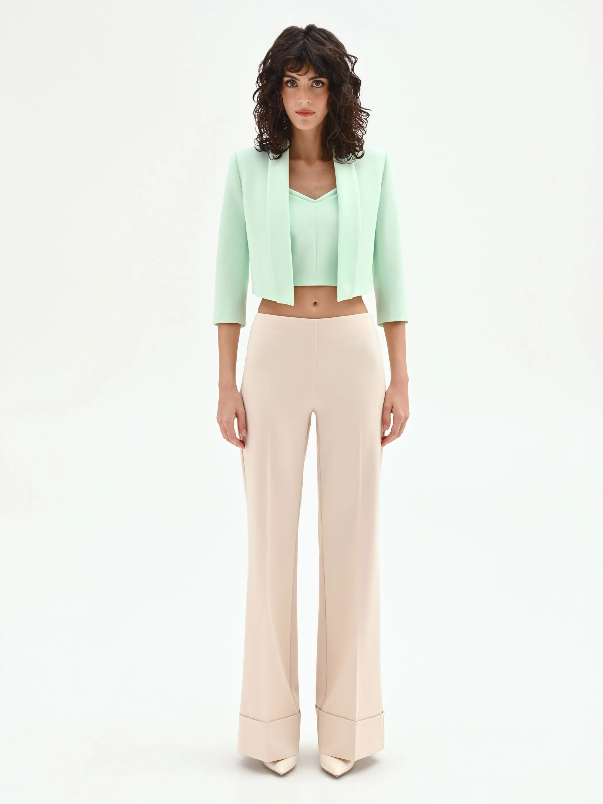 Giacca corta verde menta stile spencer - Image 2