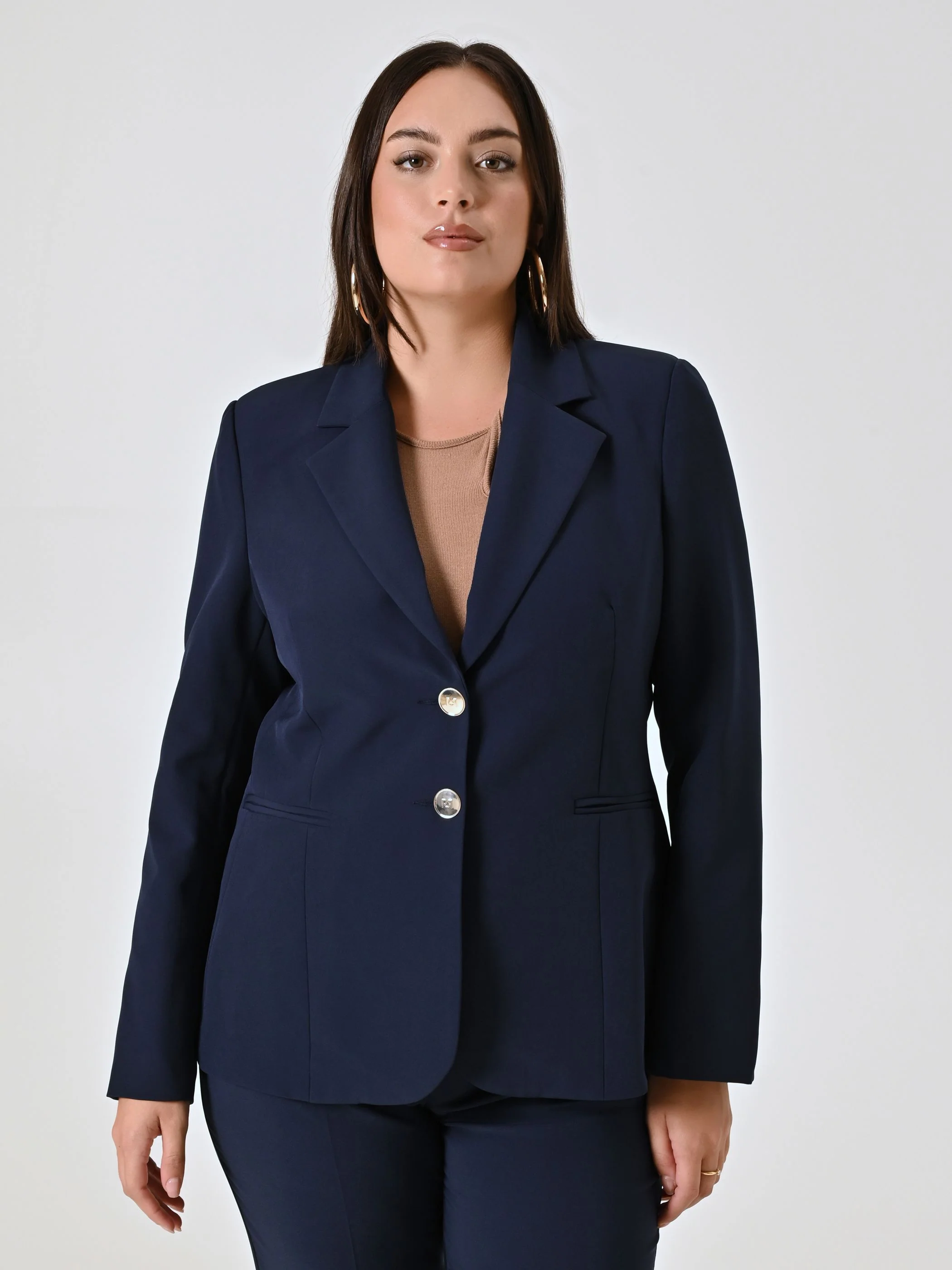 Giacca Curvy Due Bottoni Blu - Image 3