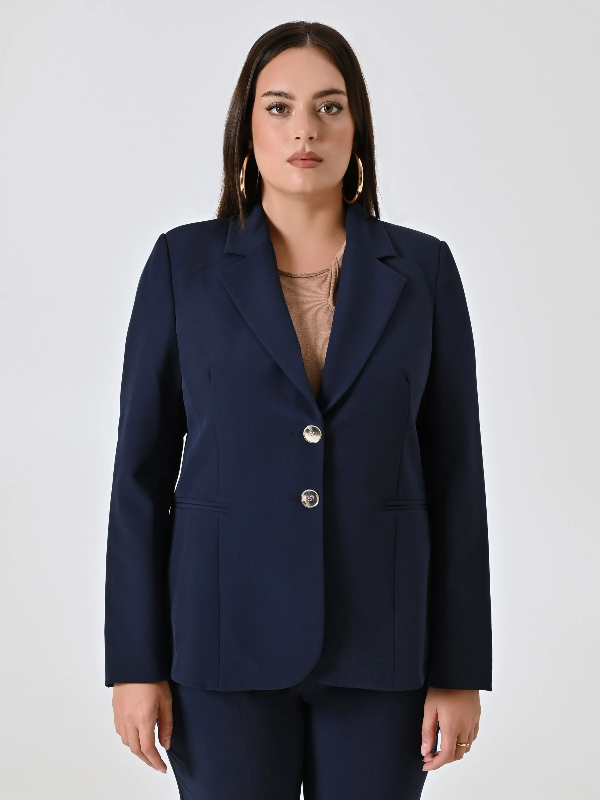 Giacca Curvy Due Bottoni Blu - Image 4