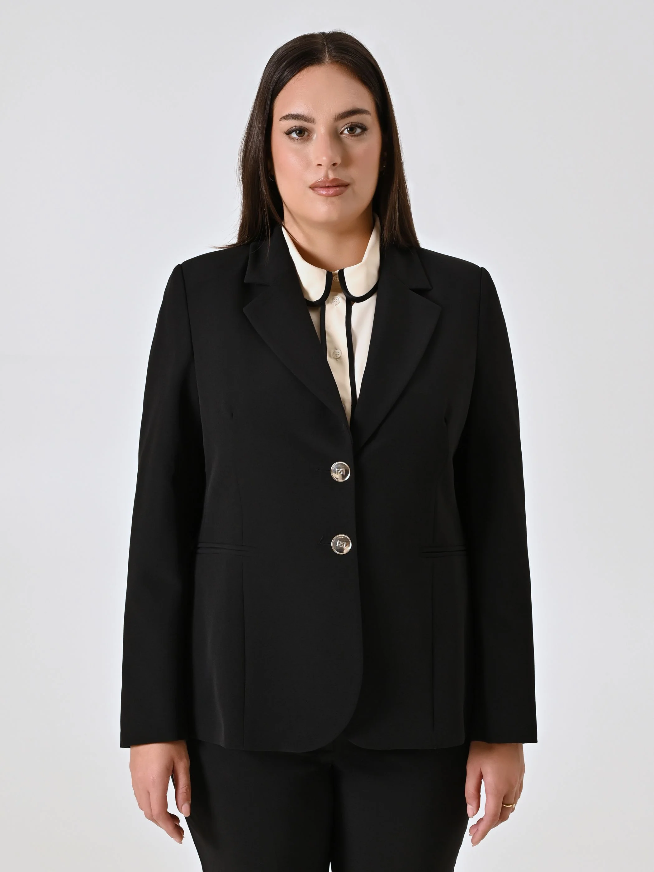 Giacca Curvy Due Bottoni Nera - Image 3