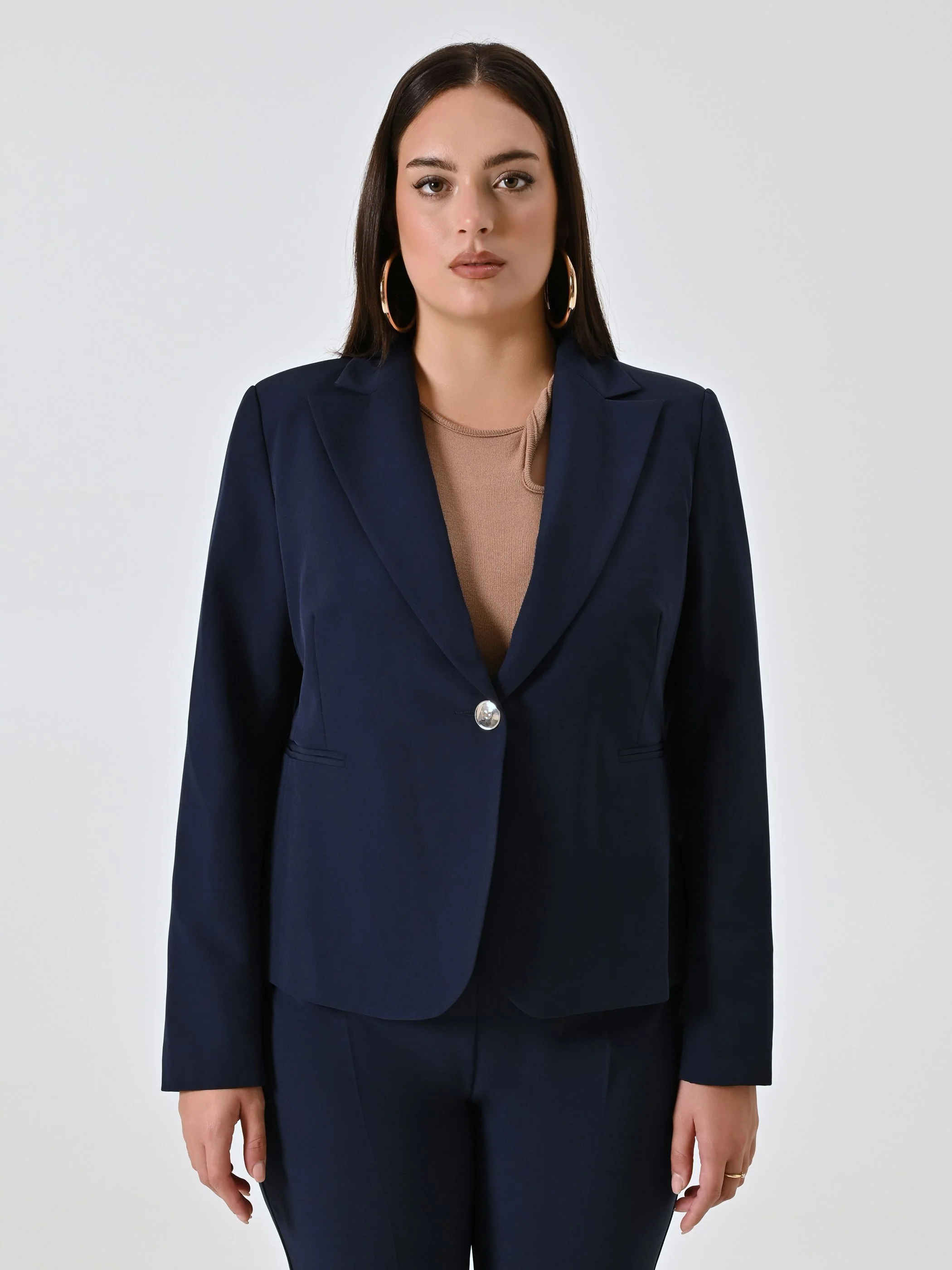 Giacca Curvy Monobottone Blu - Image 4
